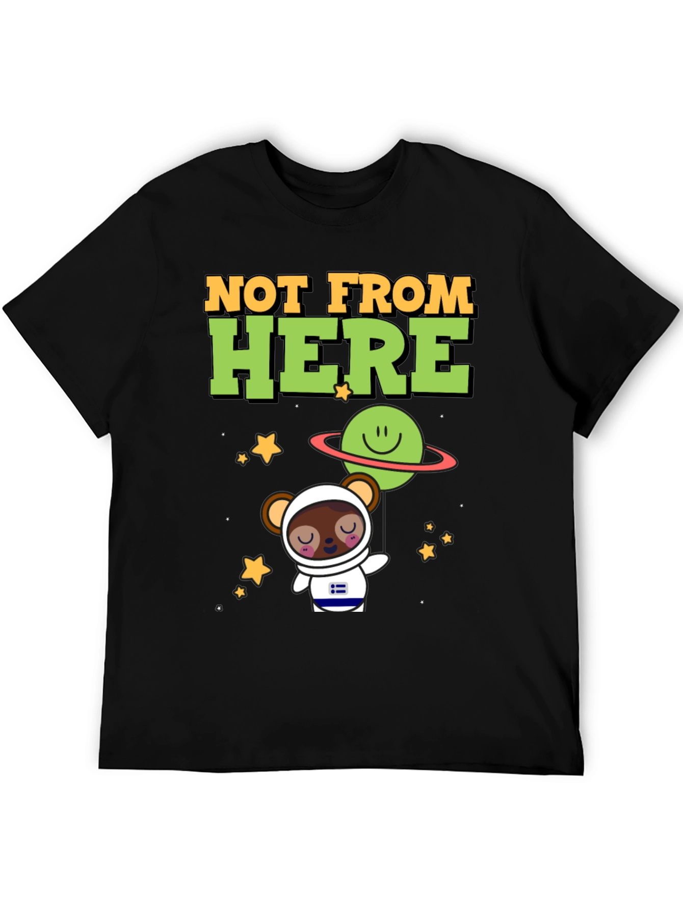 Not From Here Bear Astronaut Graphic T-Shirt