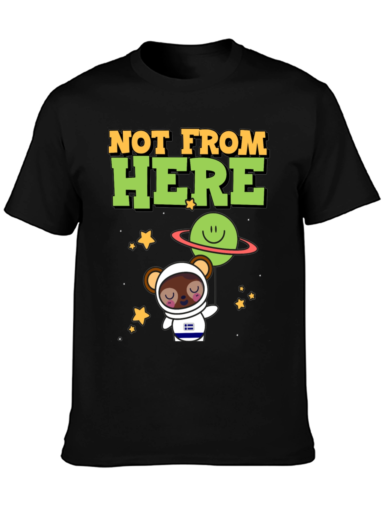 Not From Here Bear Astronaut Graphic T-Shirt