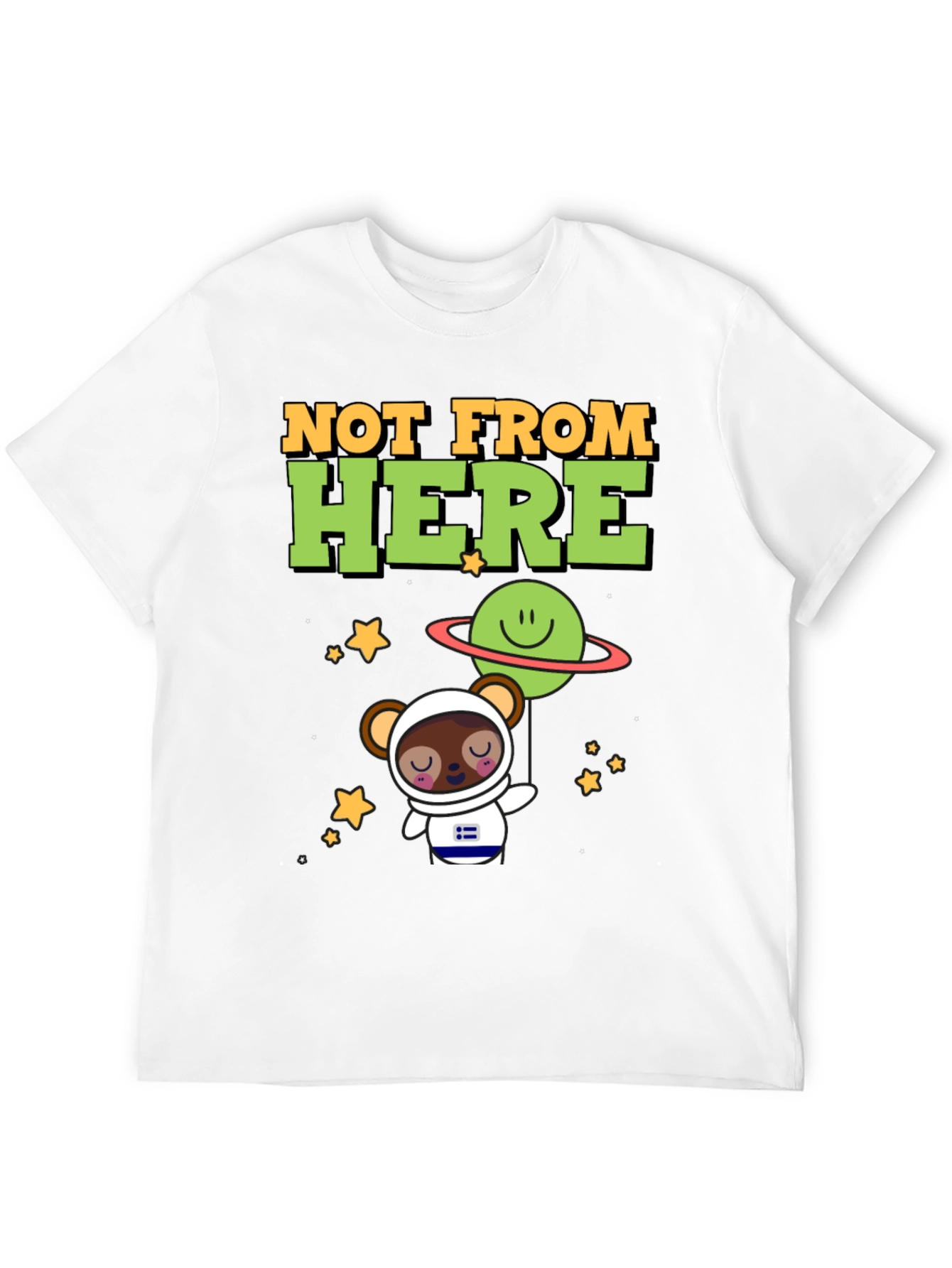 Not From Here Bear Astronaut Graphic T-Shirt