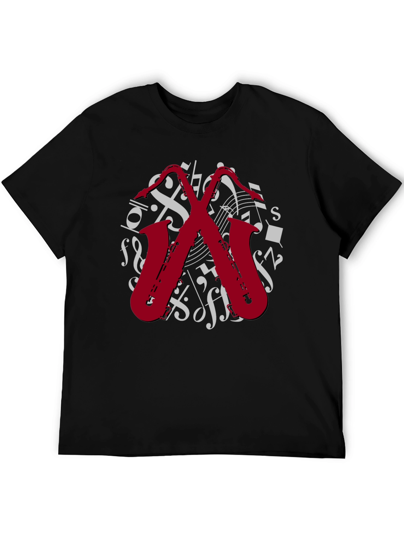 Saxophone Music Notes Graphic T-Shirt