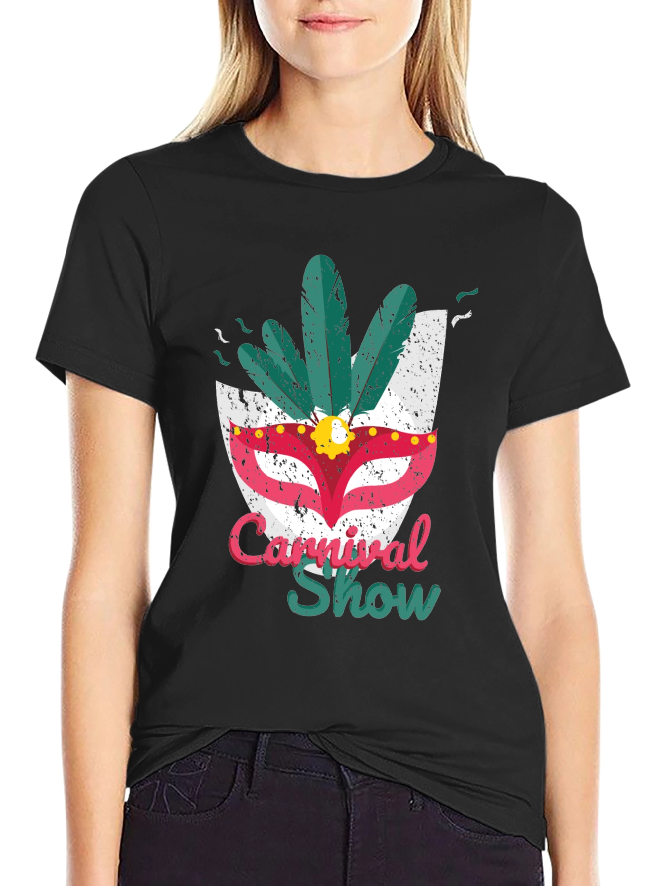 Carnival Show Mask Tee - Mens Graphic T-Shirt