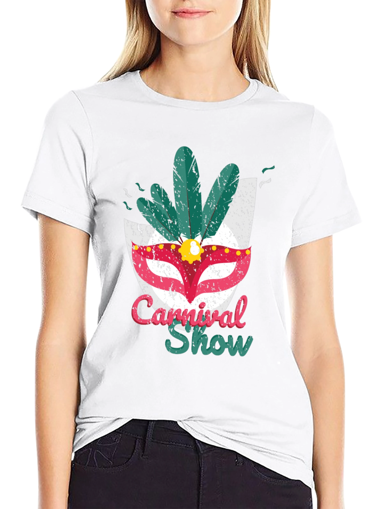 Carnival Show Mask Tee - Mens Graphic T-Shirt