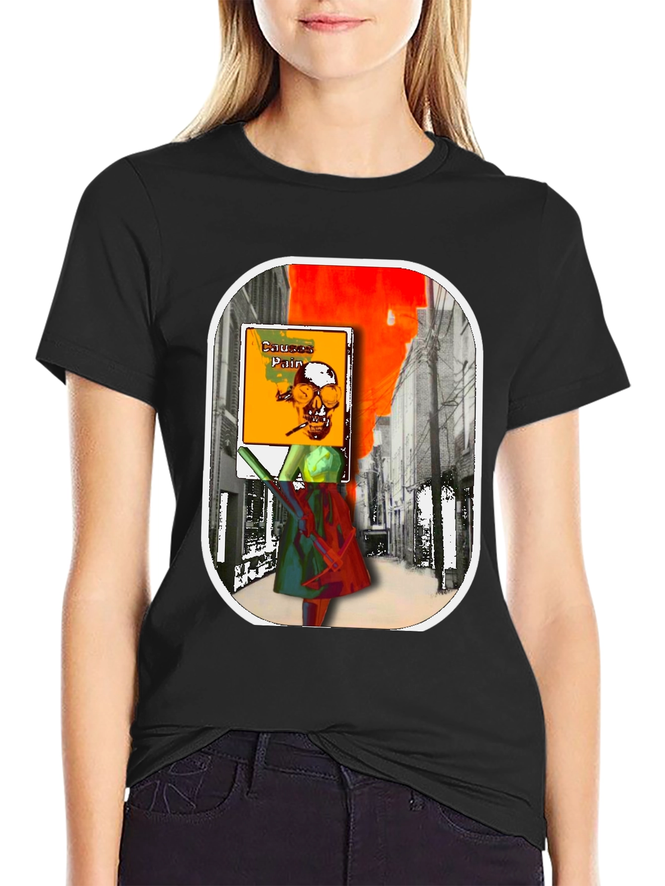 Causes Pain Graphic Tee - Unique Art Design