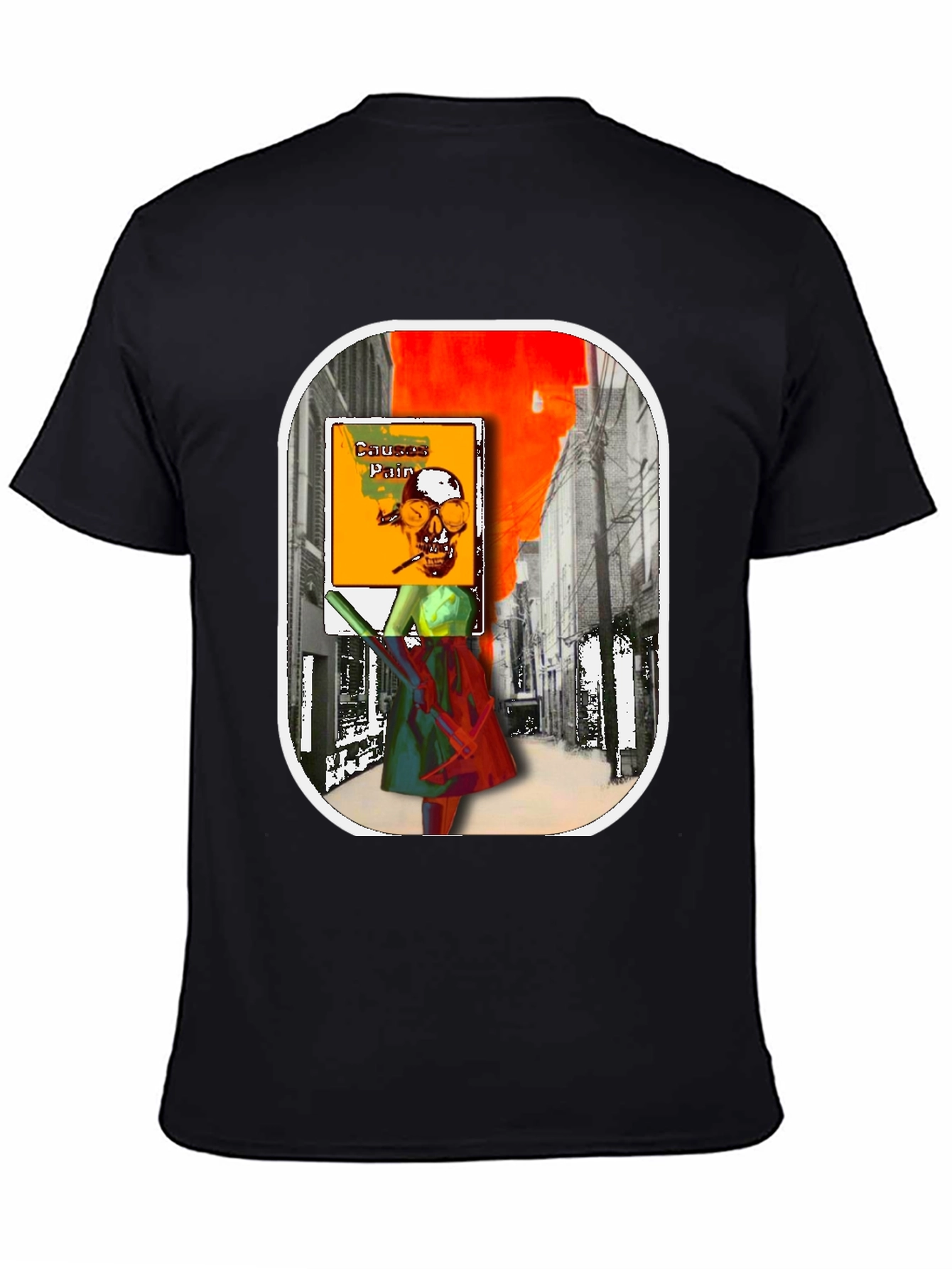 Causes Pain Graphic Tee - Unique Art Design