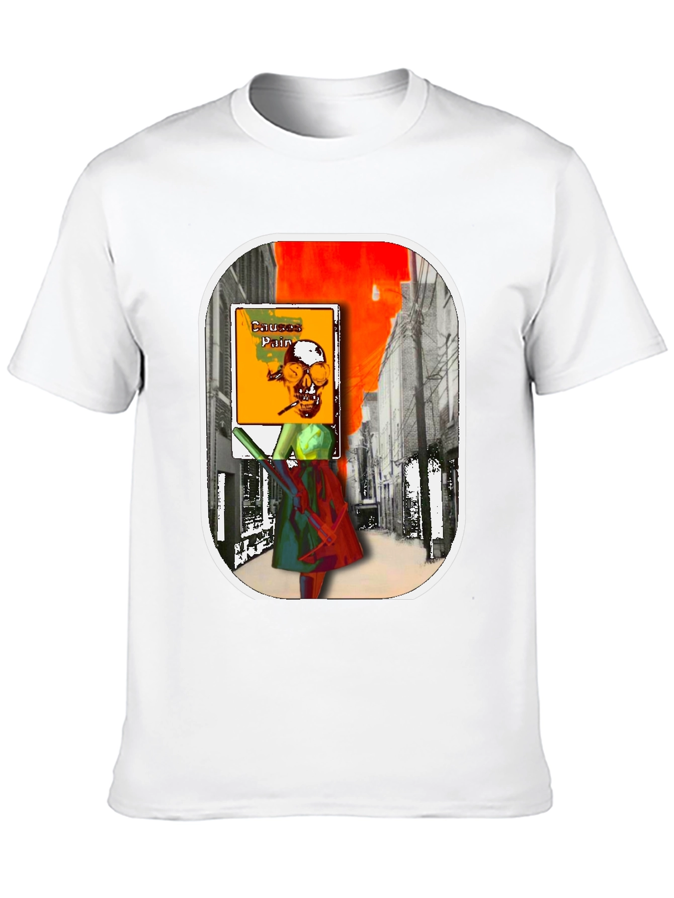 Causes Pain Graphic Tee - Unique Art Design