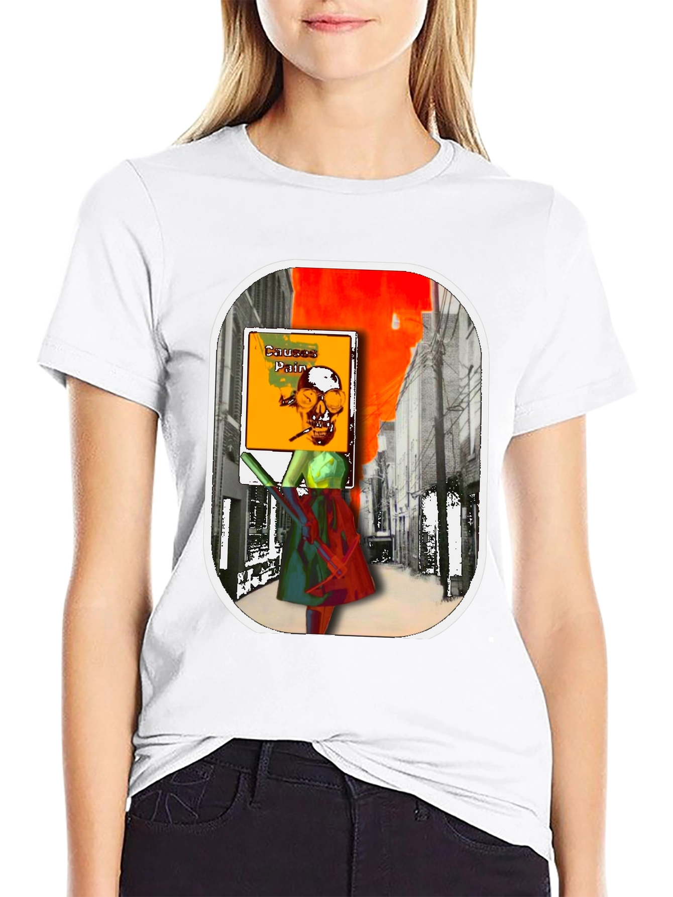 Causes Pain Graphic Tee - Unique Art Design
