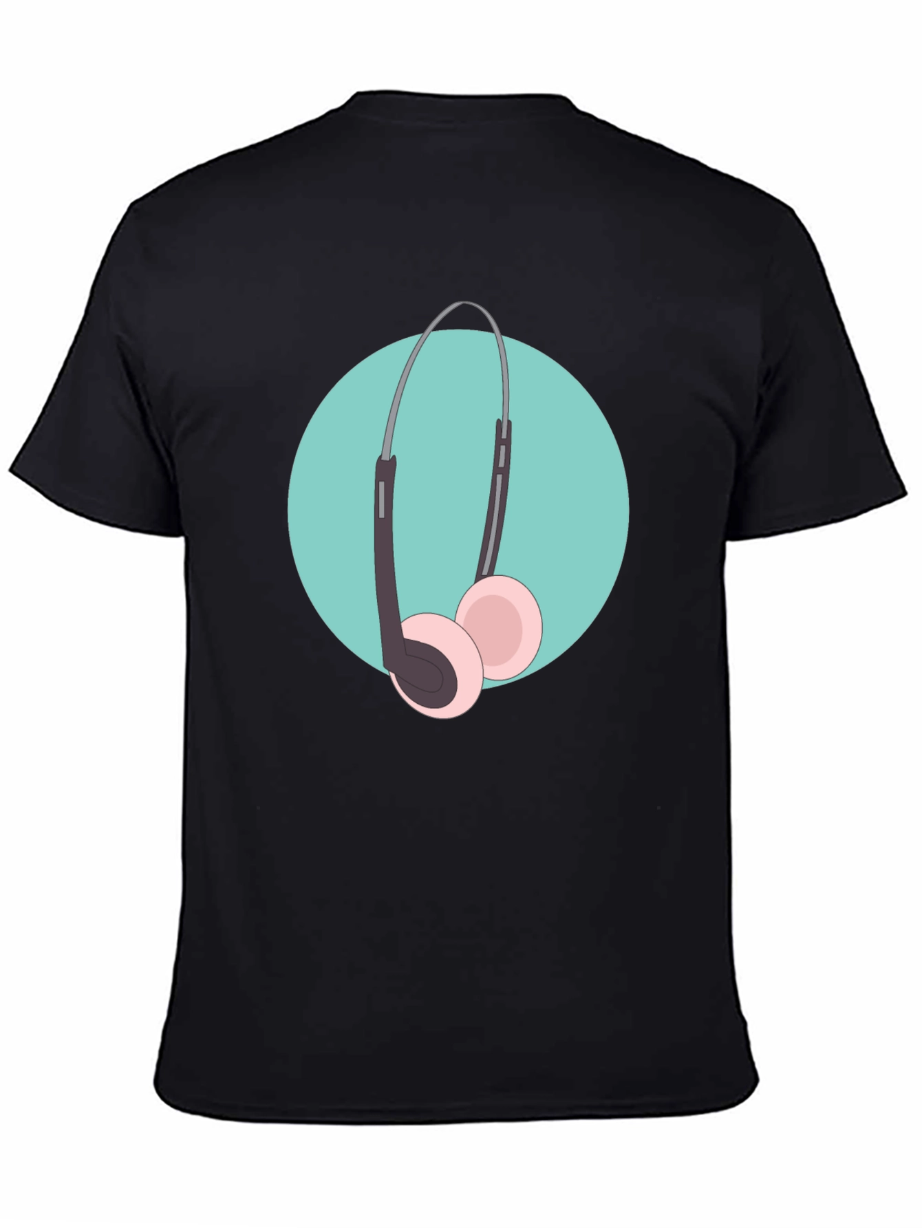 Cool Headphone Graphic T-Shirt - Black
