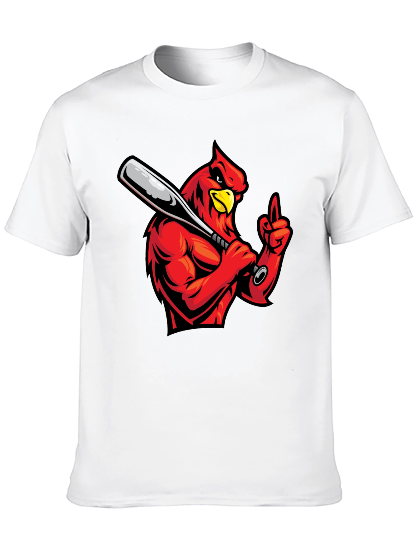 Cardinal Baseball T-Shirt - Black Cotton Tee