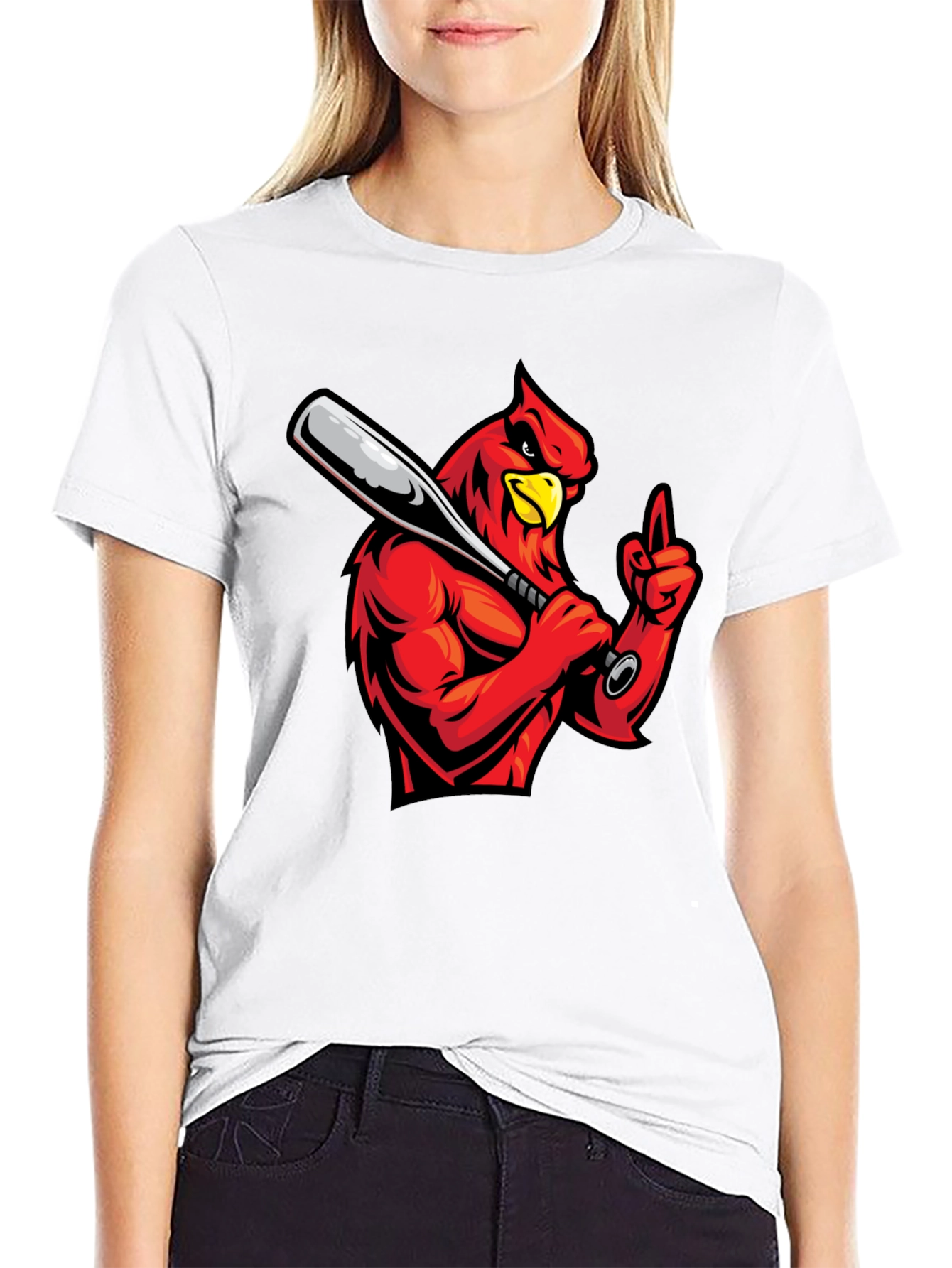 Cardinal Baseball T-Shirt - Black Cotton Tee