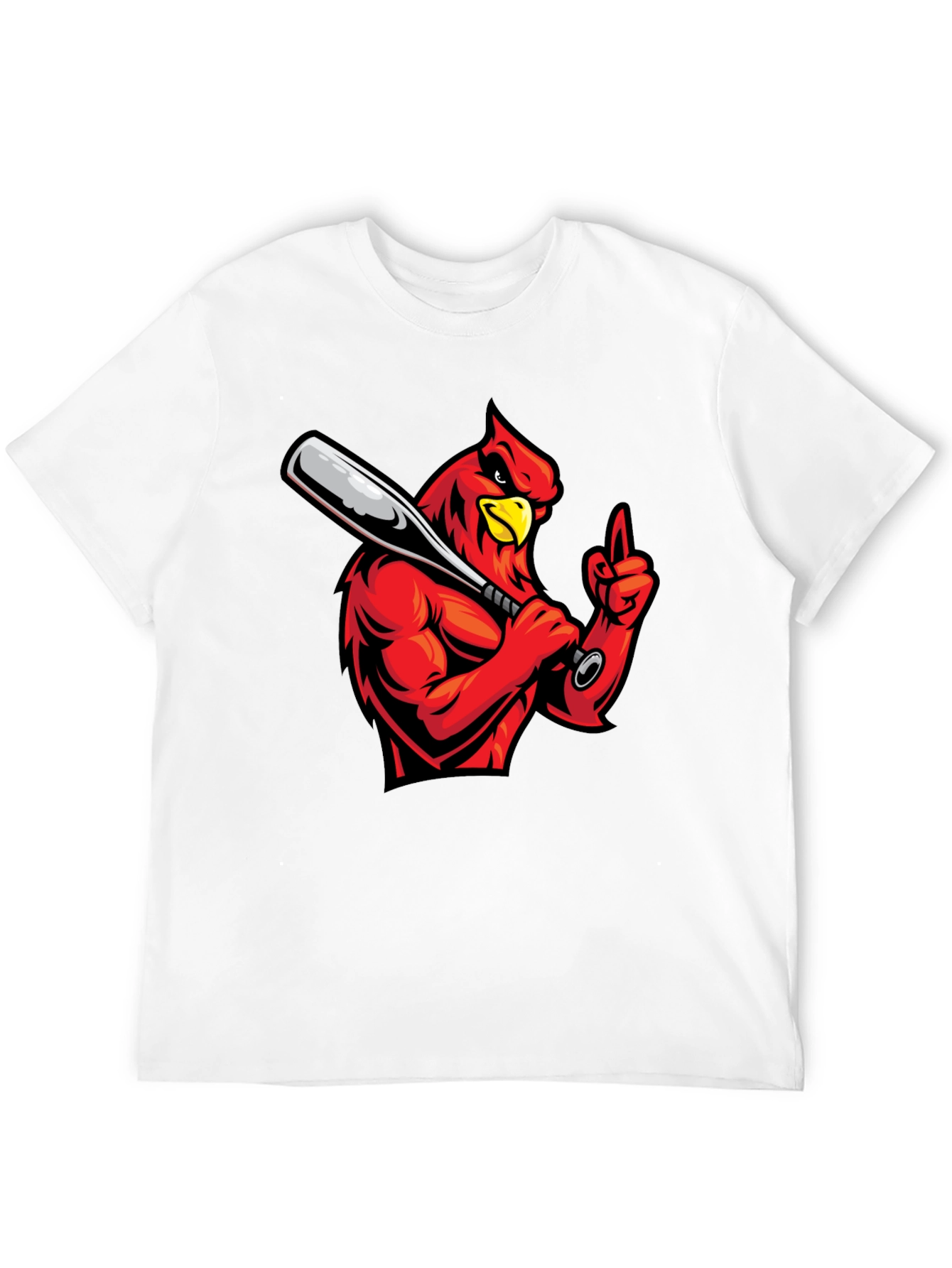 Cardinal Baseball T-Shirt - Black Cotton Tee