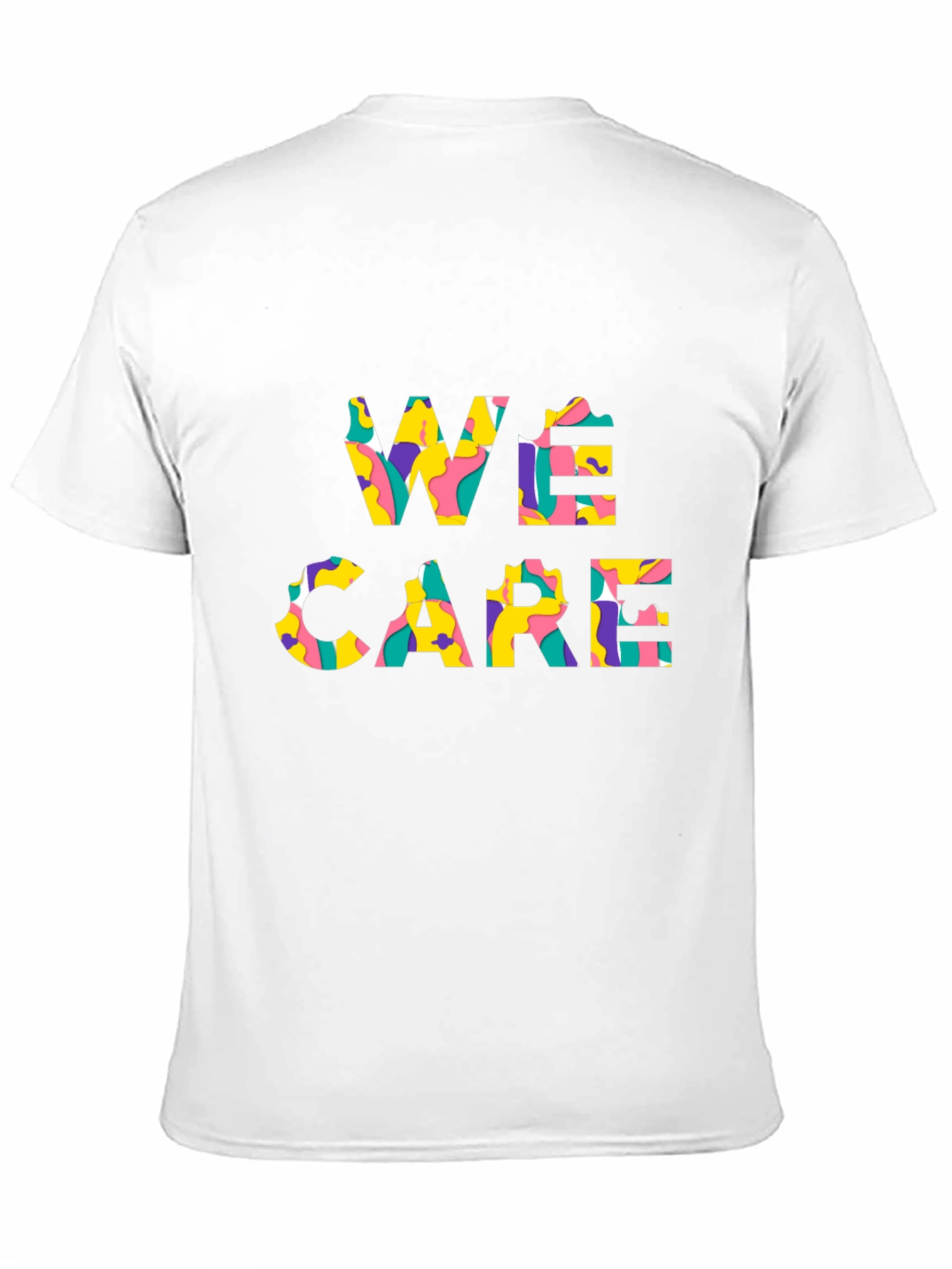 We Care Patterned Graphic T-Shirt