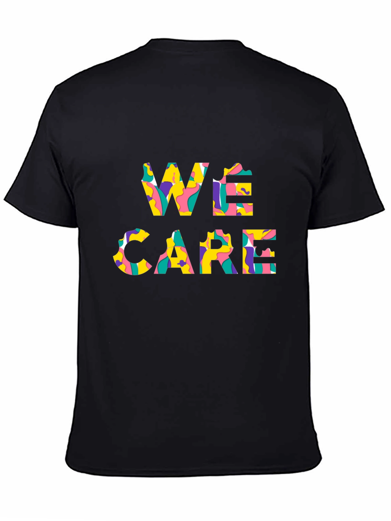 We Care Patterned Graphic T-Shirt