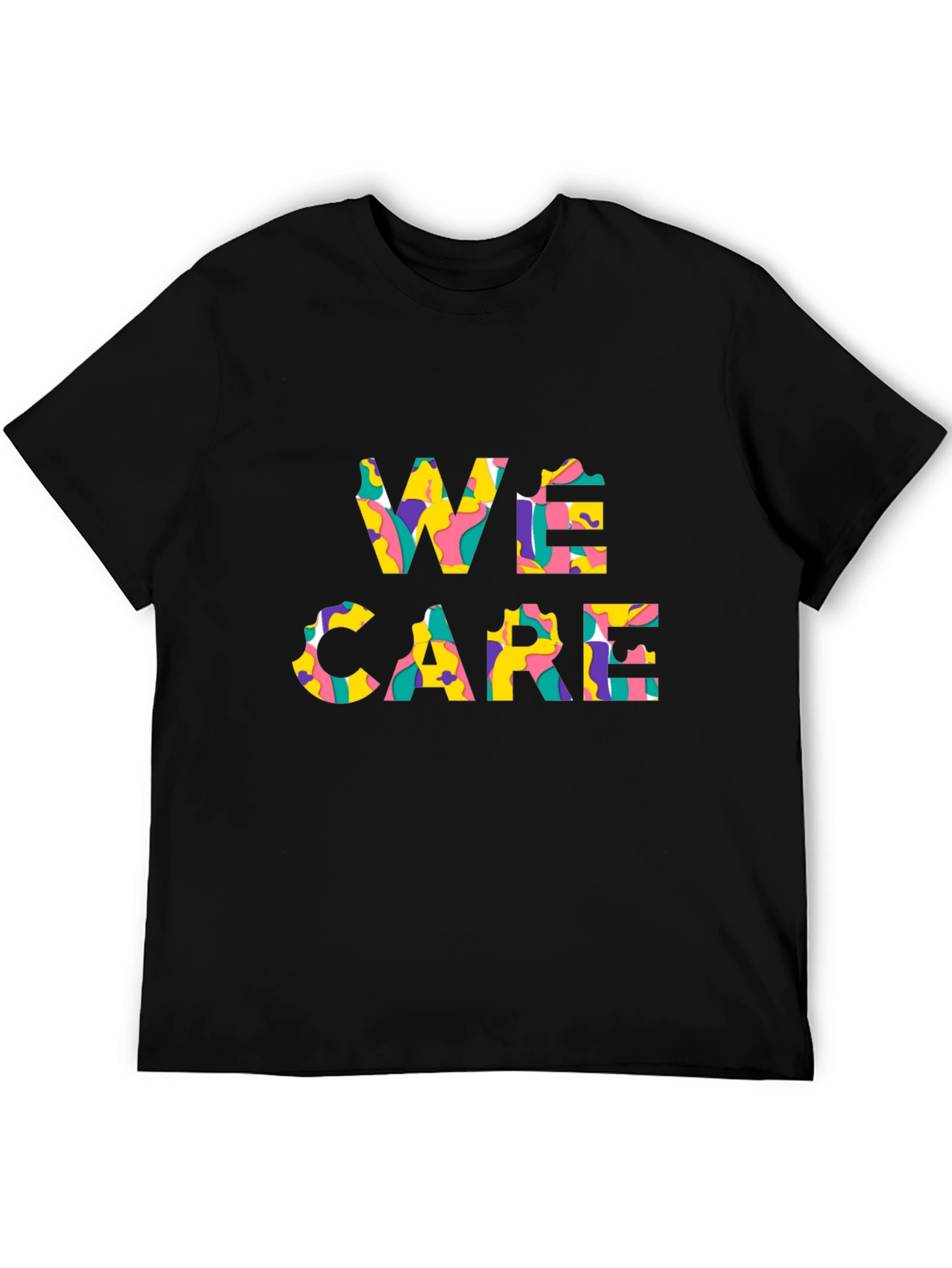 We Care Patterned Graphic T-Shirt