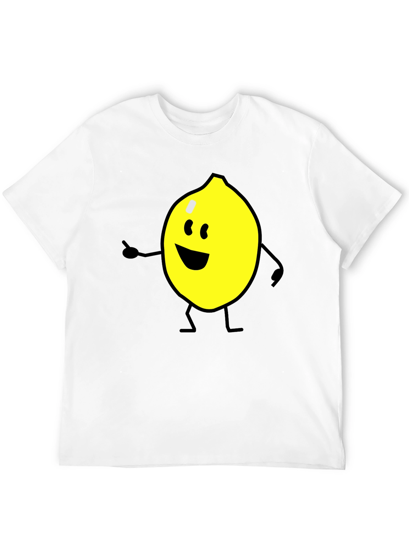 Cheerful Lemon Graphic Tee - Black Cotton Shirt