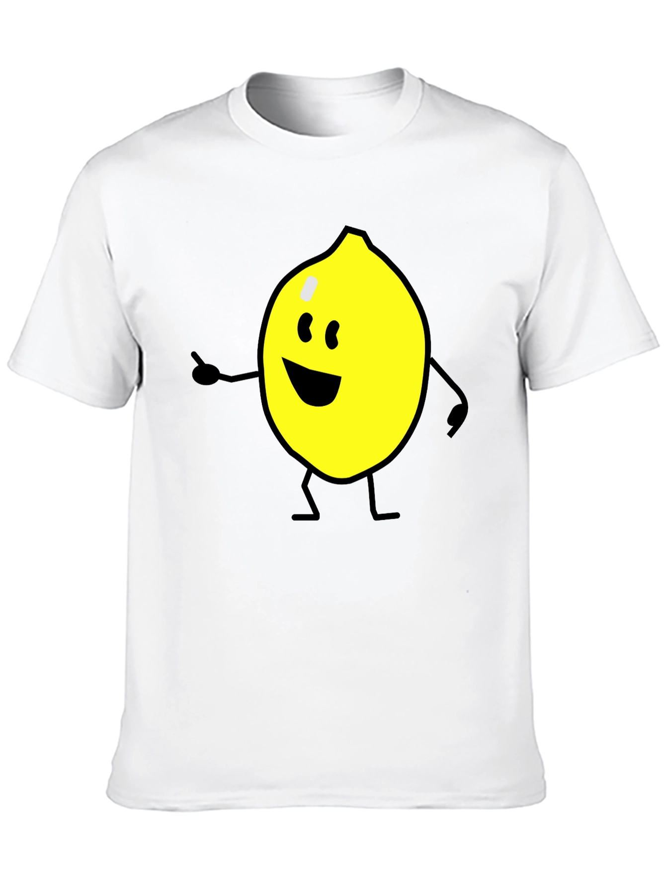 Cheerful Lemon Graphic Tee - Black Cotton Shirt