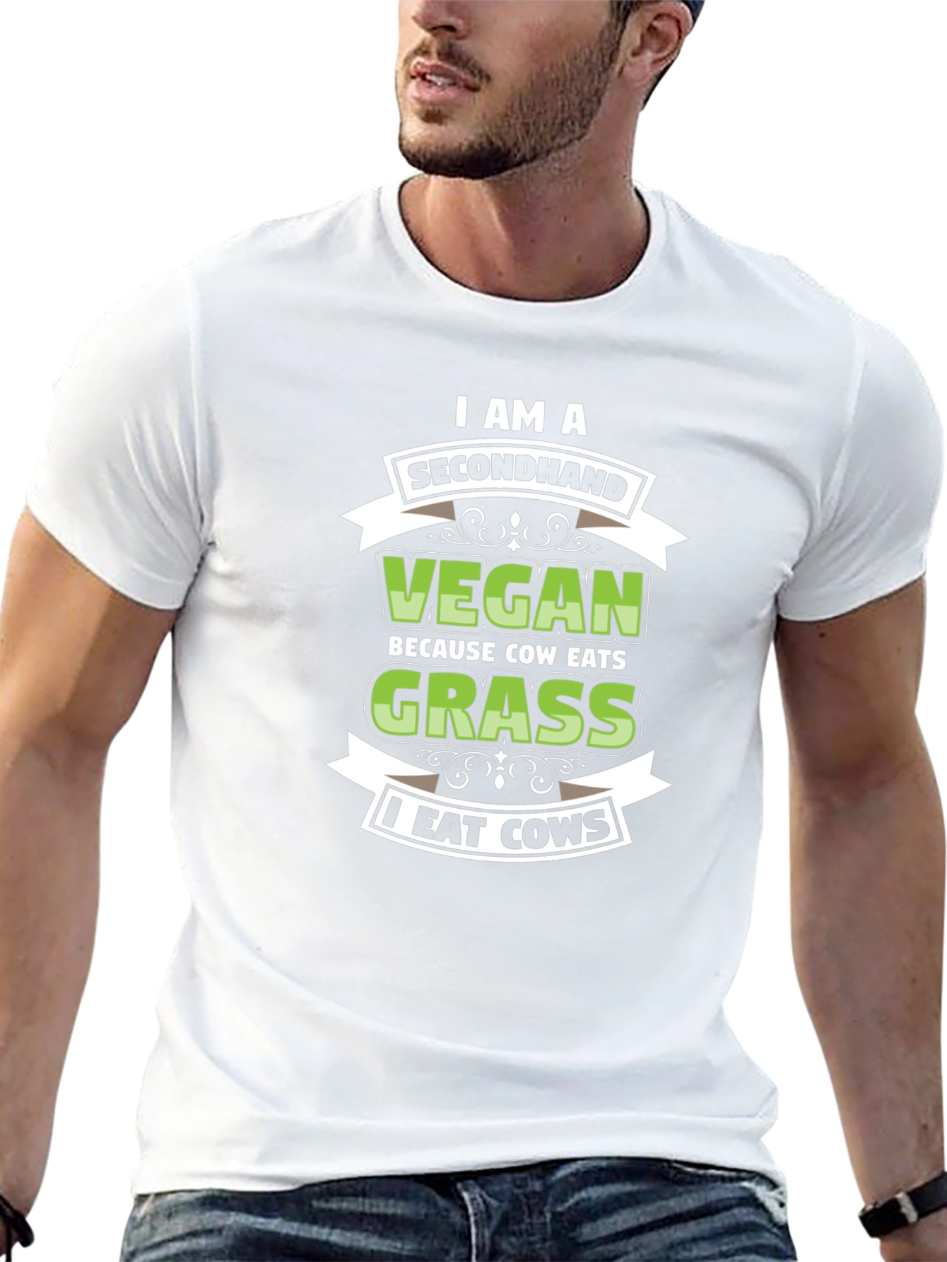 Secondhand Vegan - Cow Eats Grass T-Shirt
