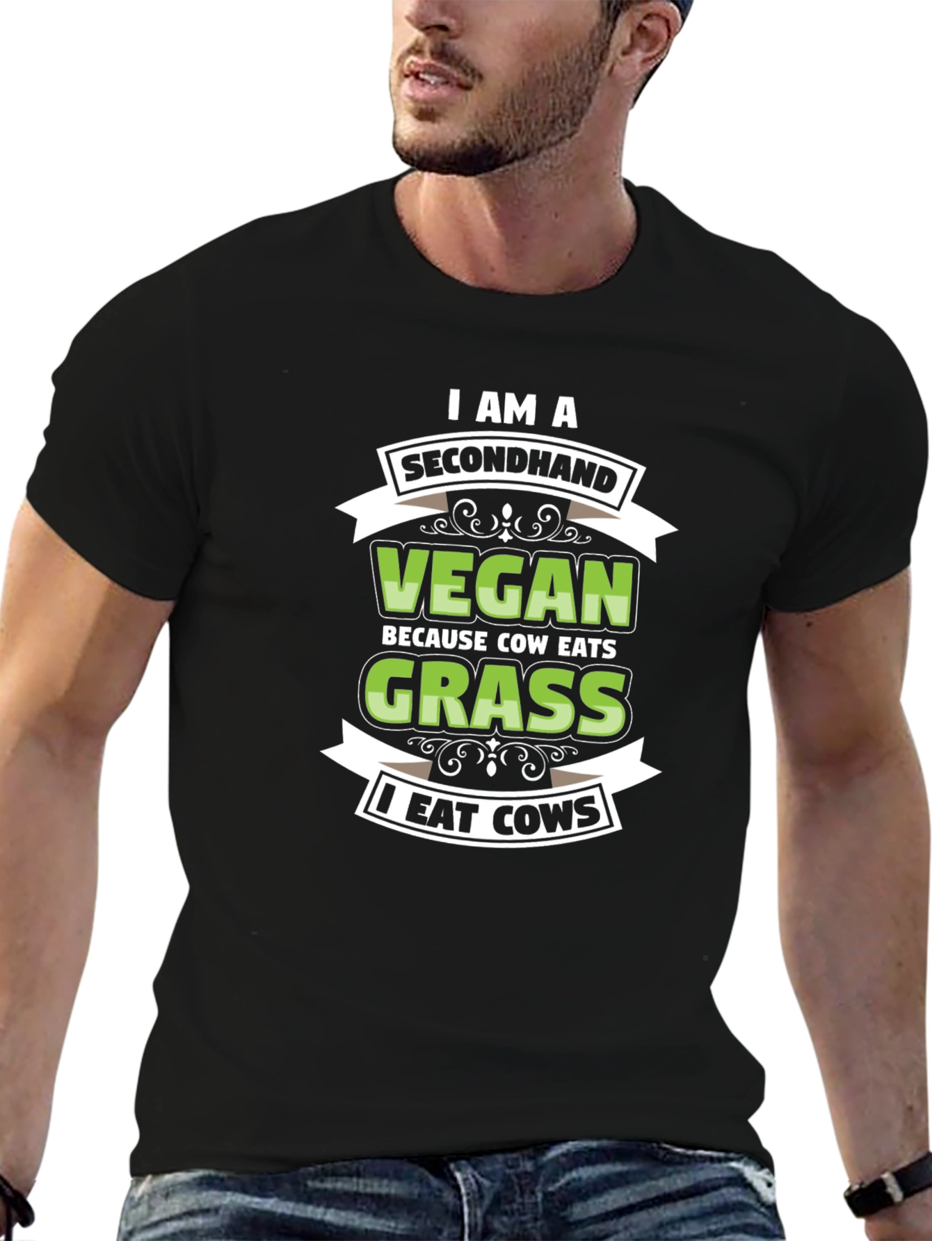 Secondhand Vegan - Cow Eats Grass T-Shirt