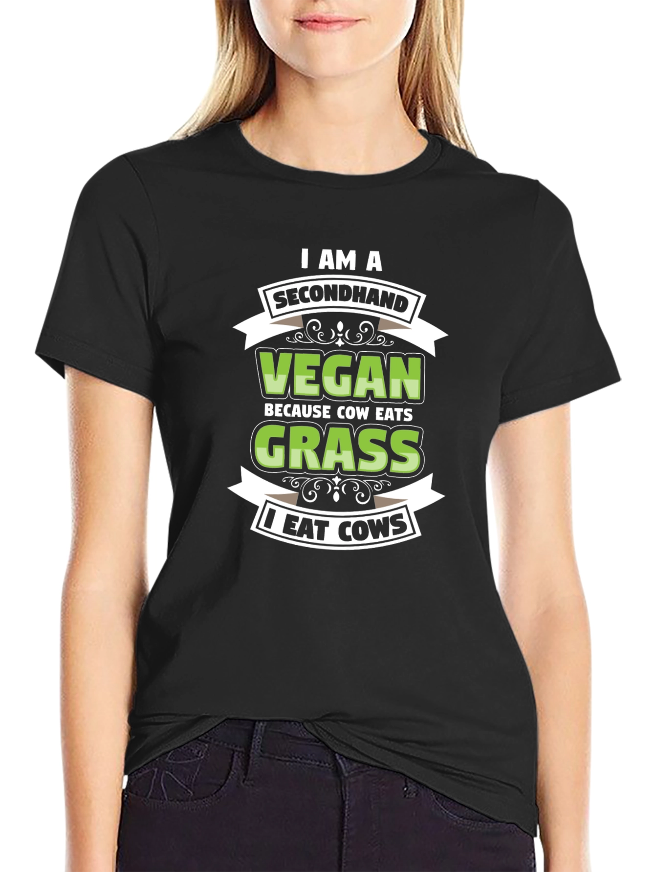 Secondhand Vegan - Cow Eats Grass T-Shirt
