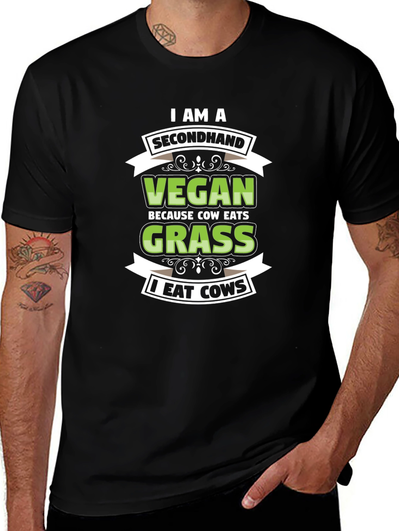 Secondhand Vegan - Cow Eats Grass T-Shirt