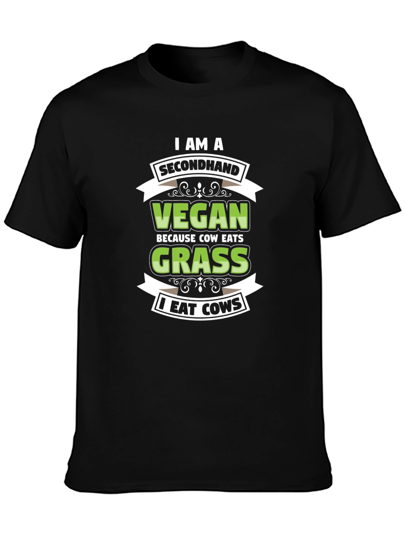 Secondhand Vegan - Cow Eats Grass T-Shirt