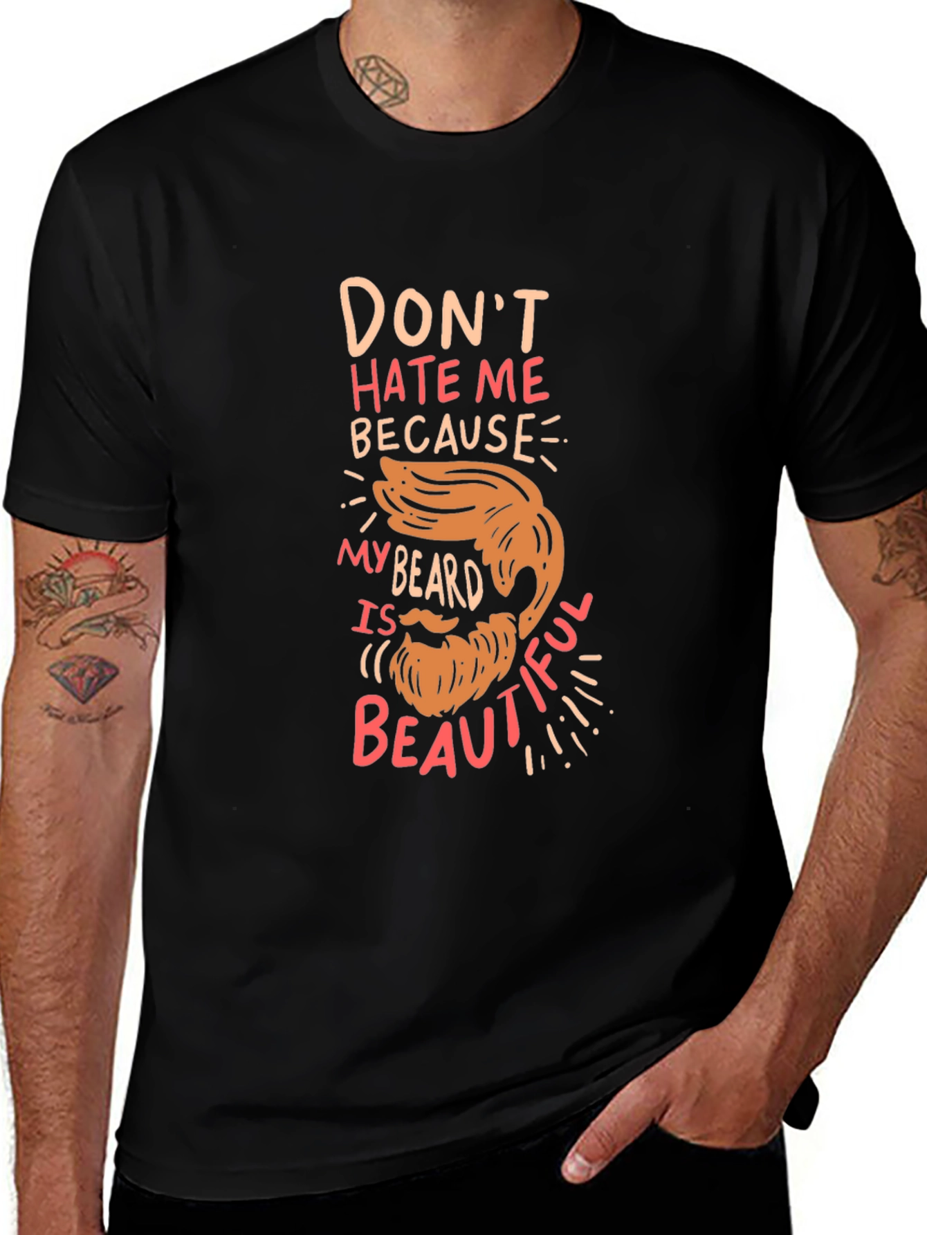 Funny Beard T-Shirt - Dont Hate Me