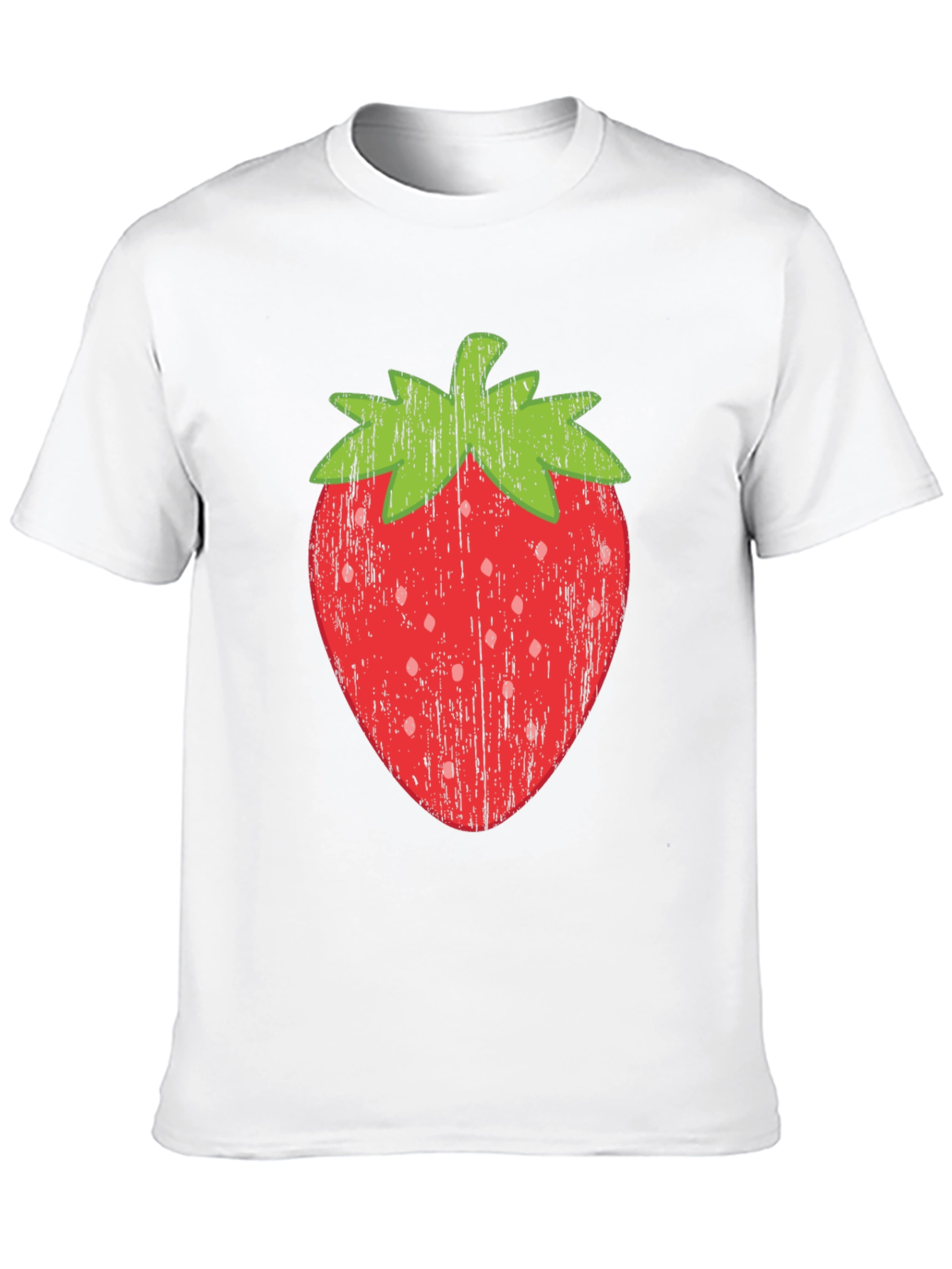 Strawberry Graphic Print Black T-Shirt