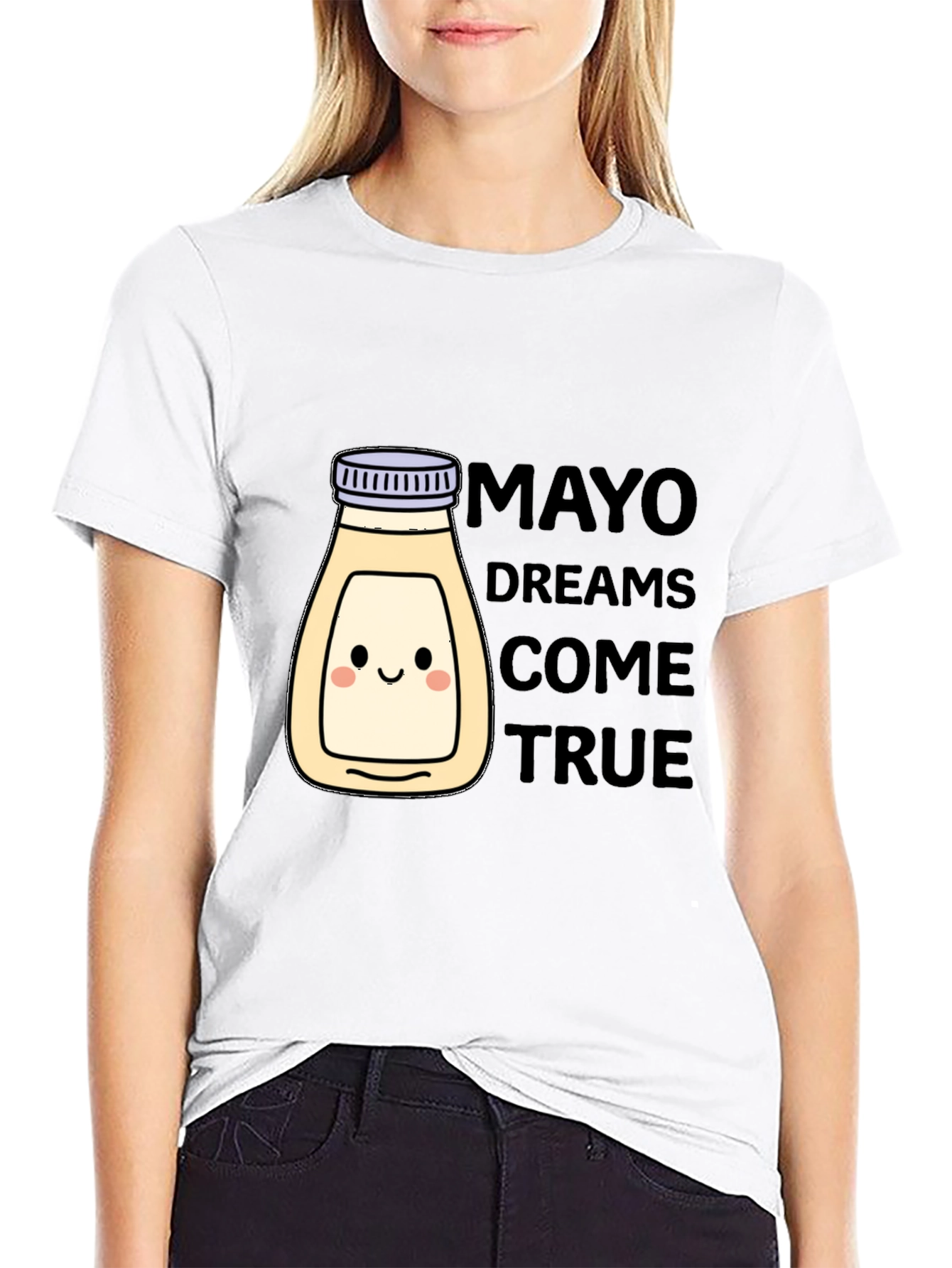 Mayonnaise Dreams T-Shirt - Black Crew Neck Graphic Tee