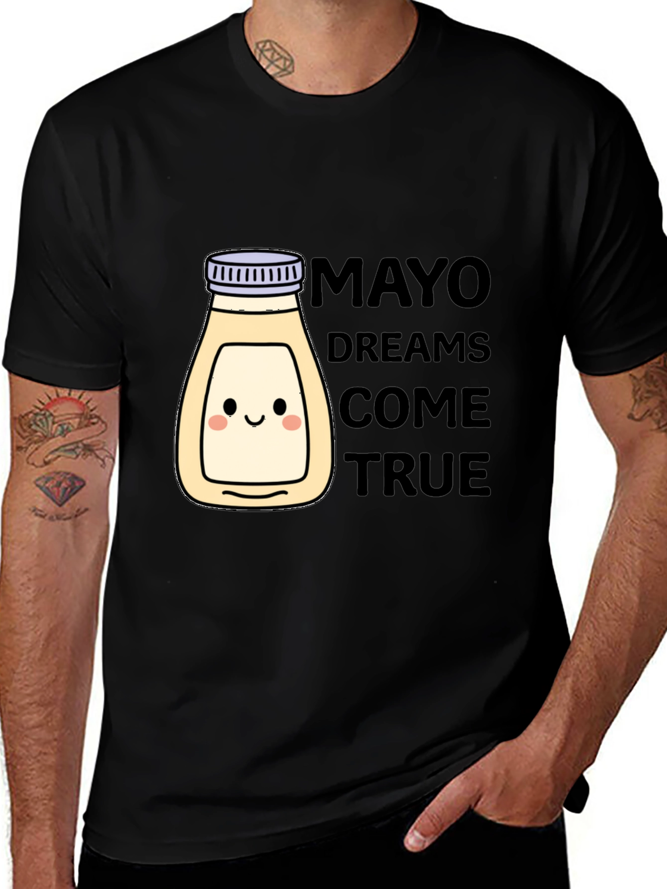 Mayonnaise Dreams T-Shirt - Black Crew Neck Graphic Tee