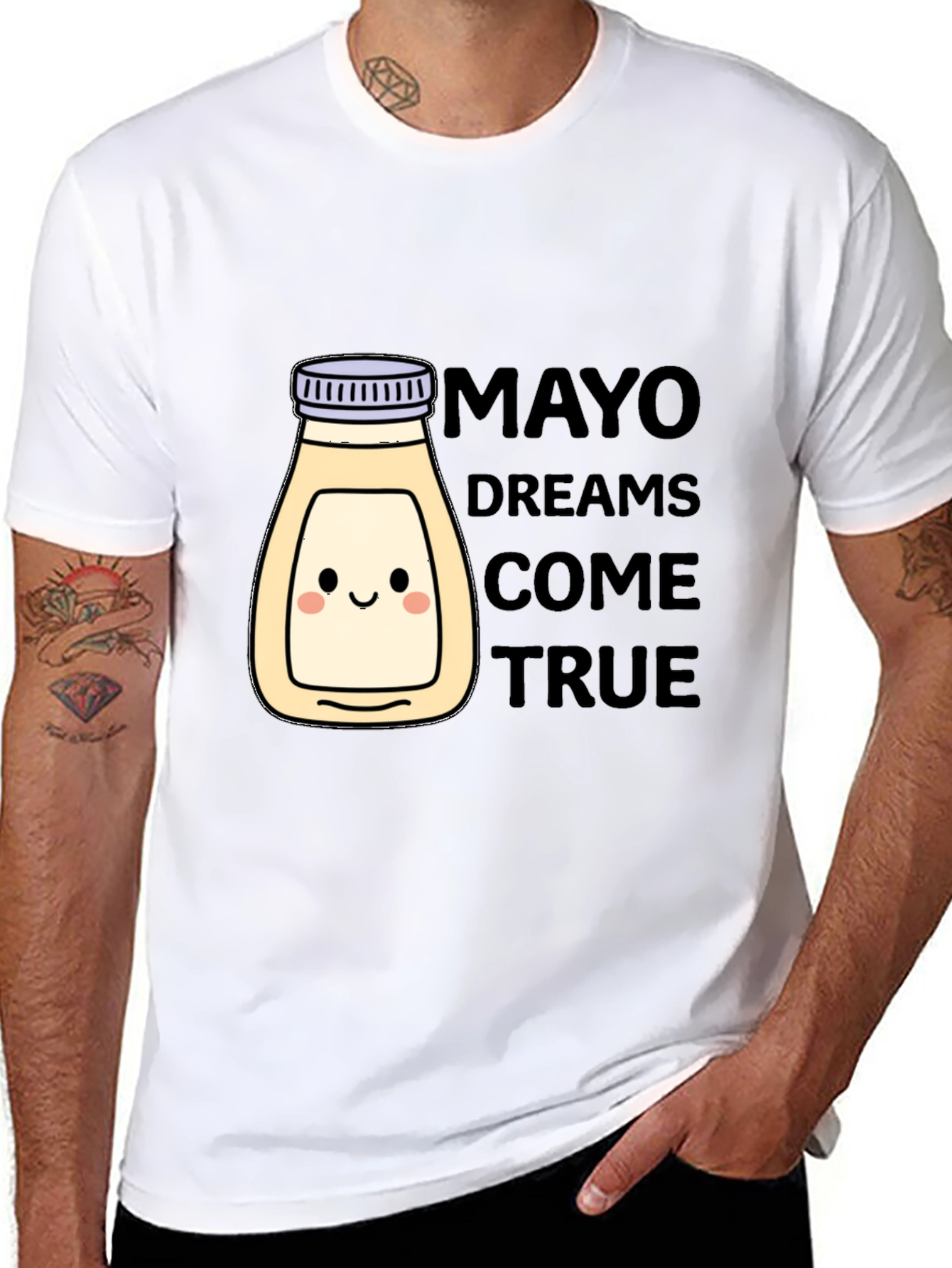 Mayonnaise Dreams T-Shirt - Black Crew Neck Graphic Tee