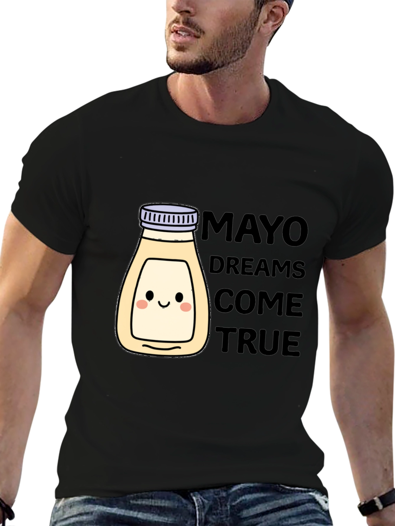 Mayonnaise Dreams T-Shirt - Black Crew Neck Graphic Tee