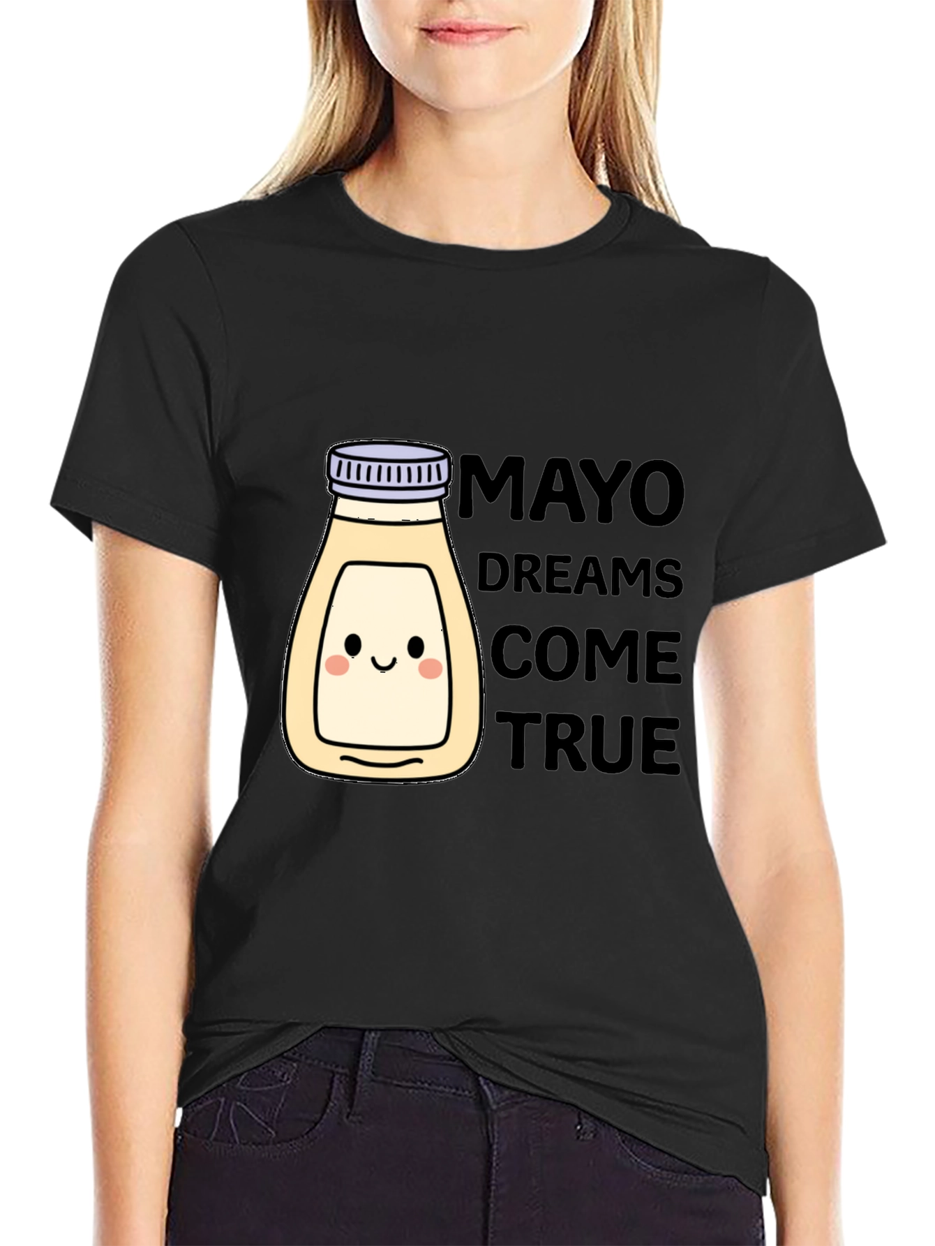 Mayonnaise Dreams T-Shirt - Black Crew Neck Graphic Tee
