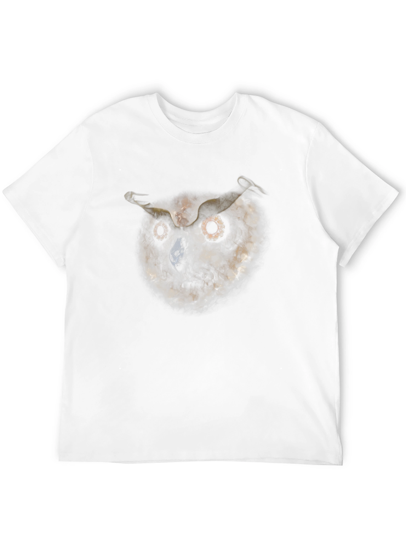 Owl Smoke Art Black T-Shirt