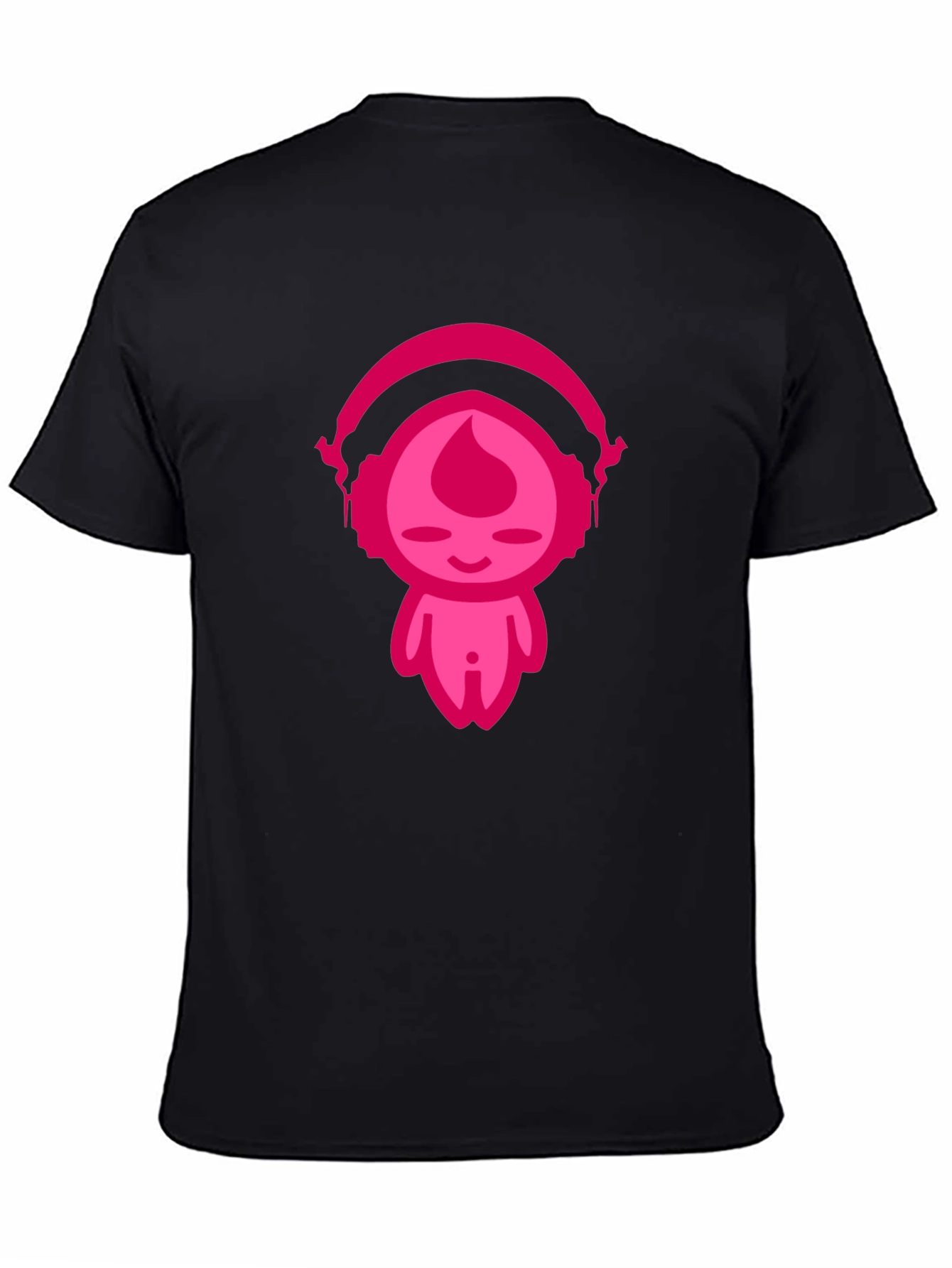 Pink DJ Character Black T-Shirt