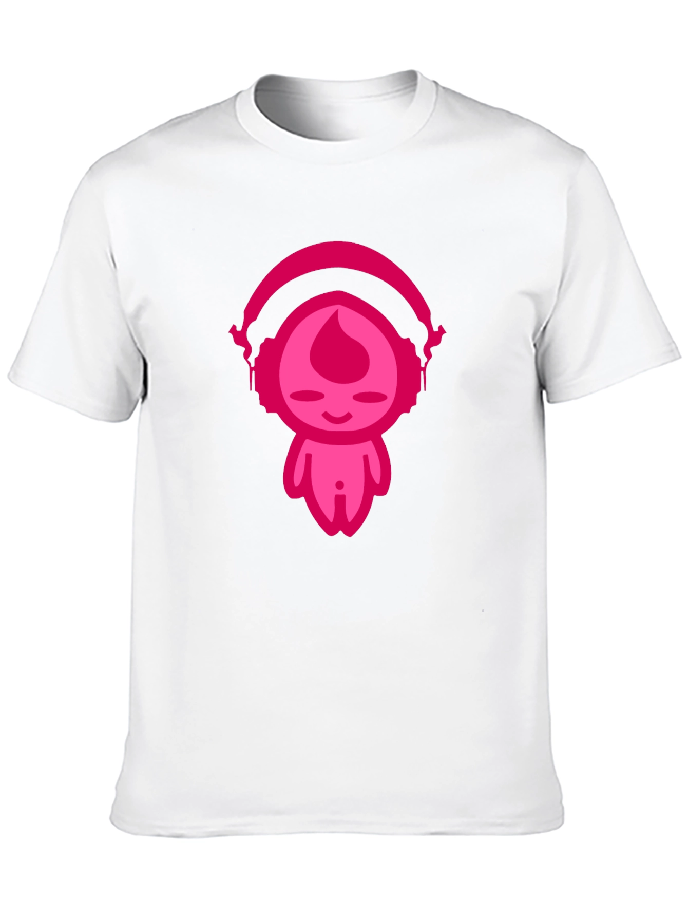 Pink DJ Character Black T-Shirt