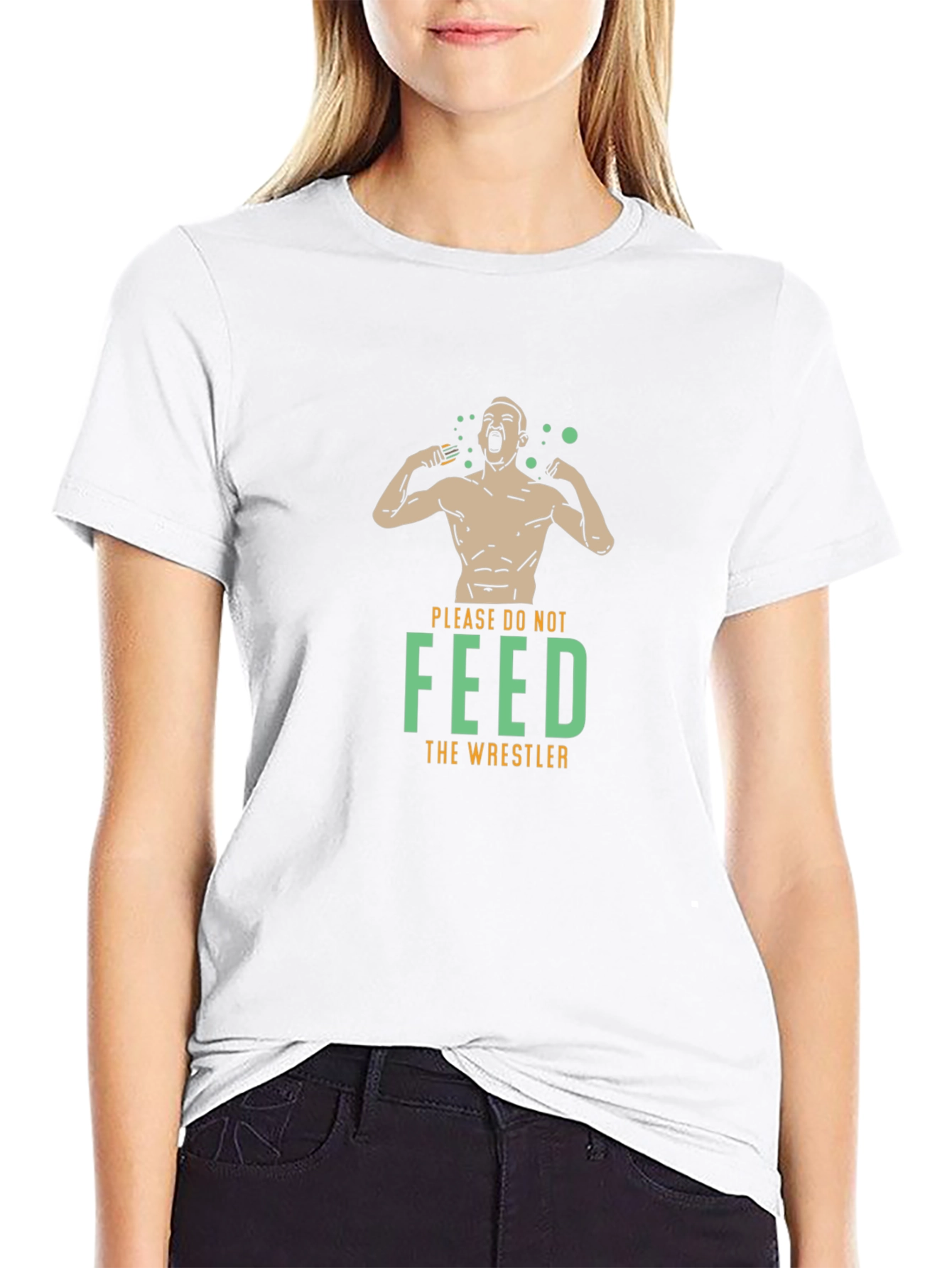 Please Do Not Feed the Wrestler Black T-Shirt
