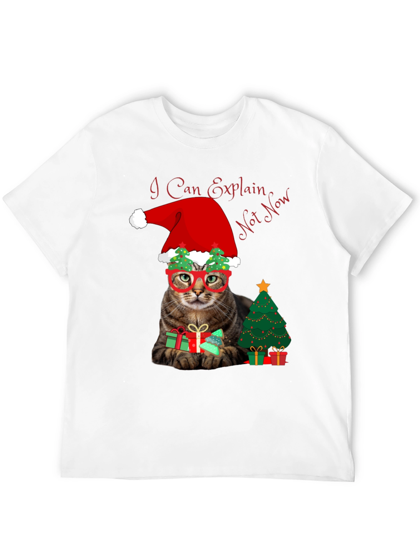 I Can Explain - Not Now Christmas Cat T-Shirt