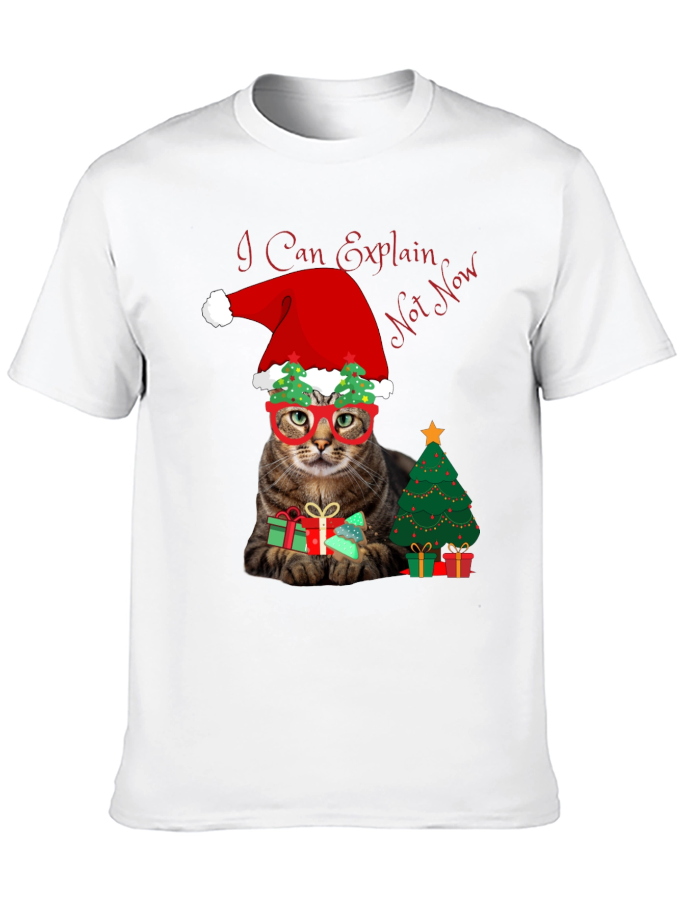 I Can Explain - Not Now Christmas Cat T-Shirt