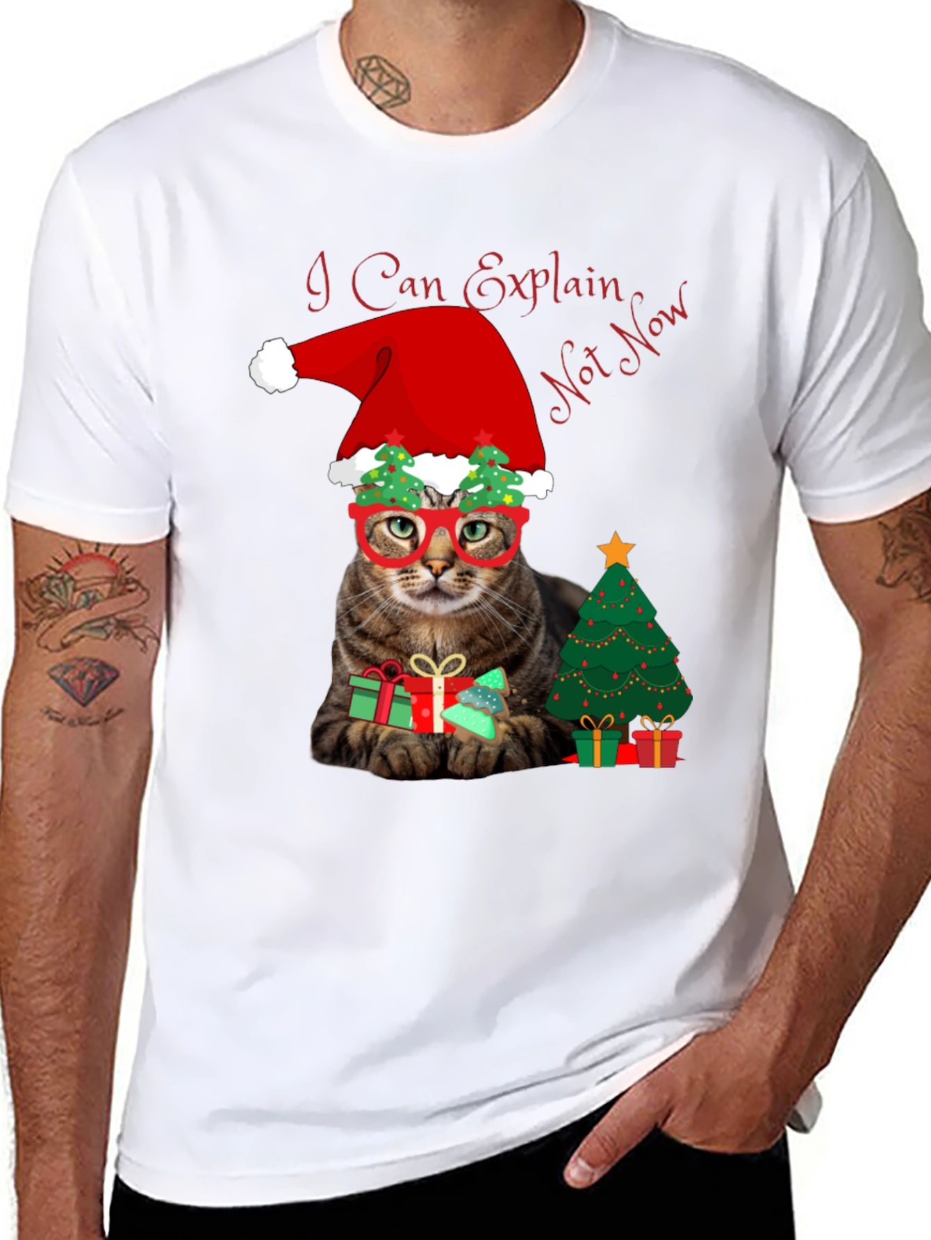 I Can Explain - Not Now Christmas Cat T-Shirt