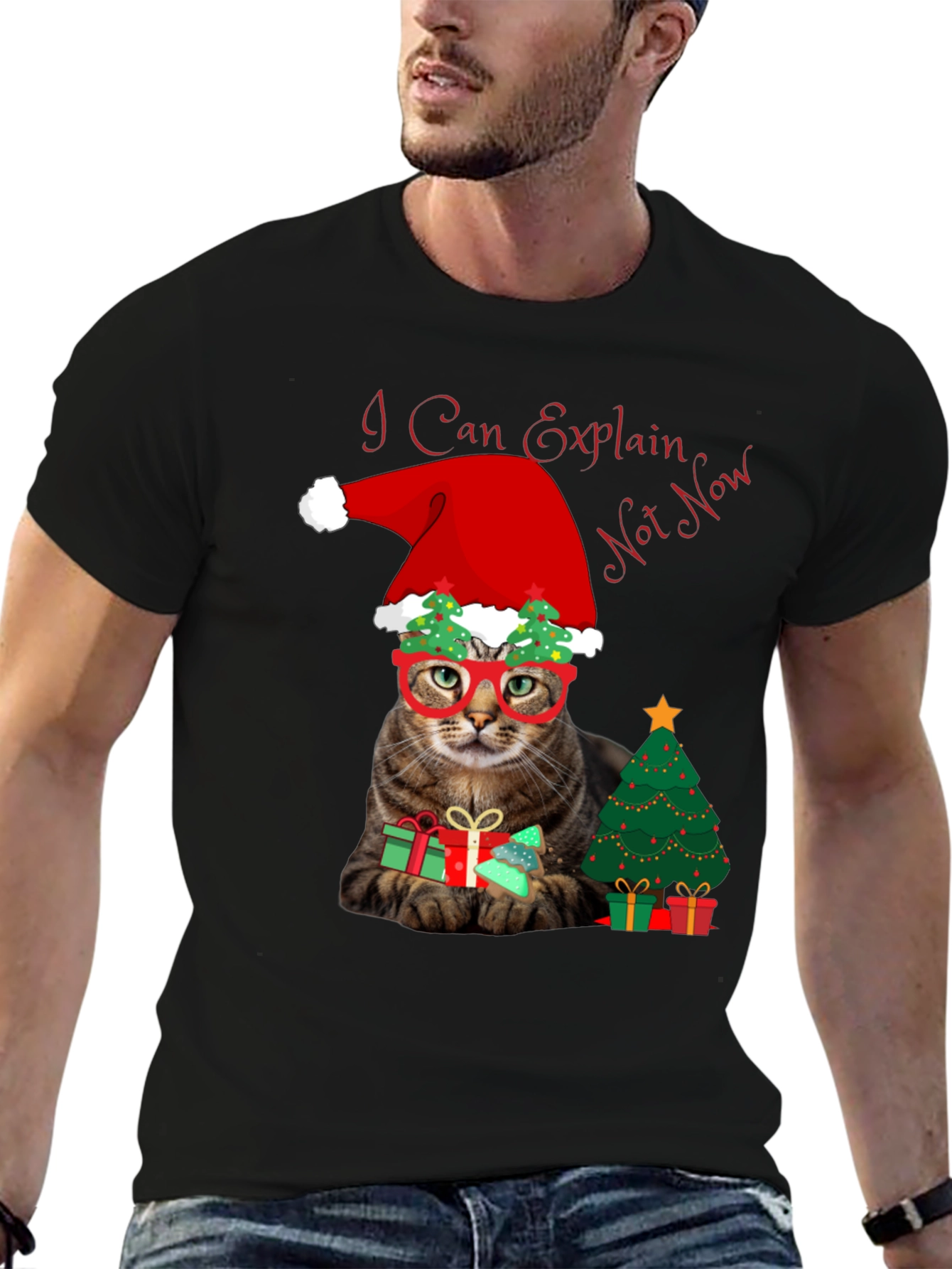 I Can Explain - Not Now Christmas Cat T-Shirt
