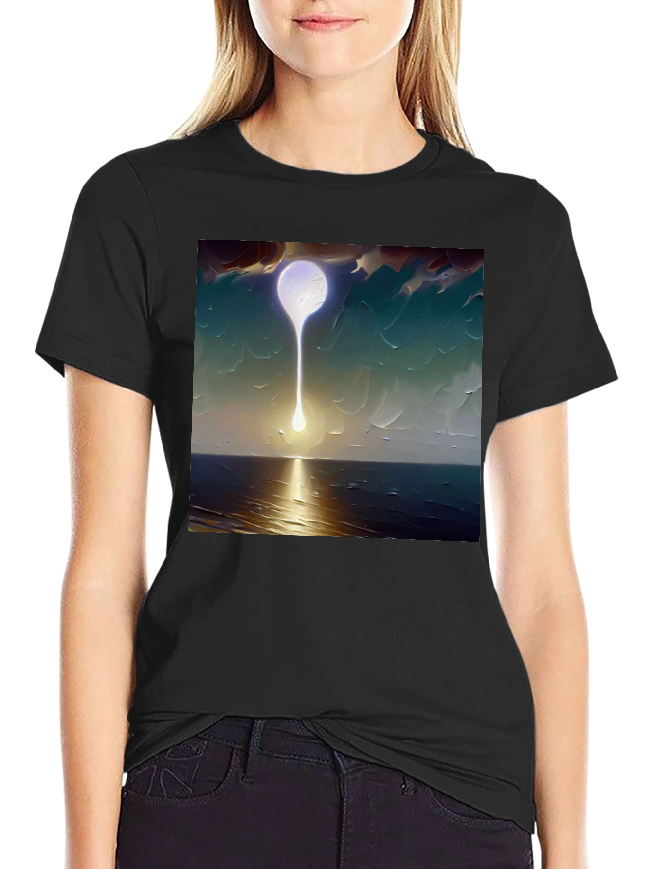 Abstract Moon T-Shirt - Artistic Graphic Tee