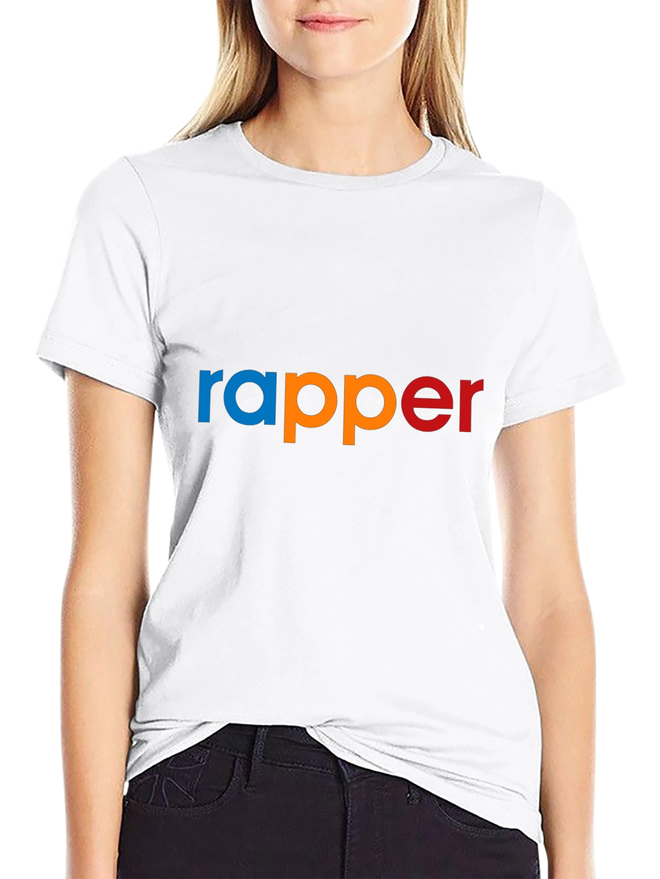 Rapper Graphic Print T-Shirt - Stylish Crew Neck Tee