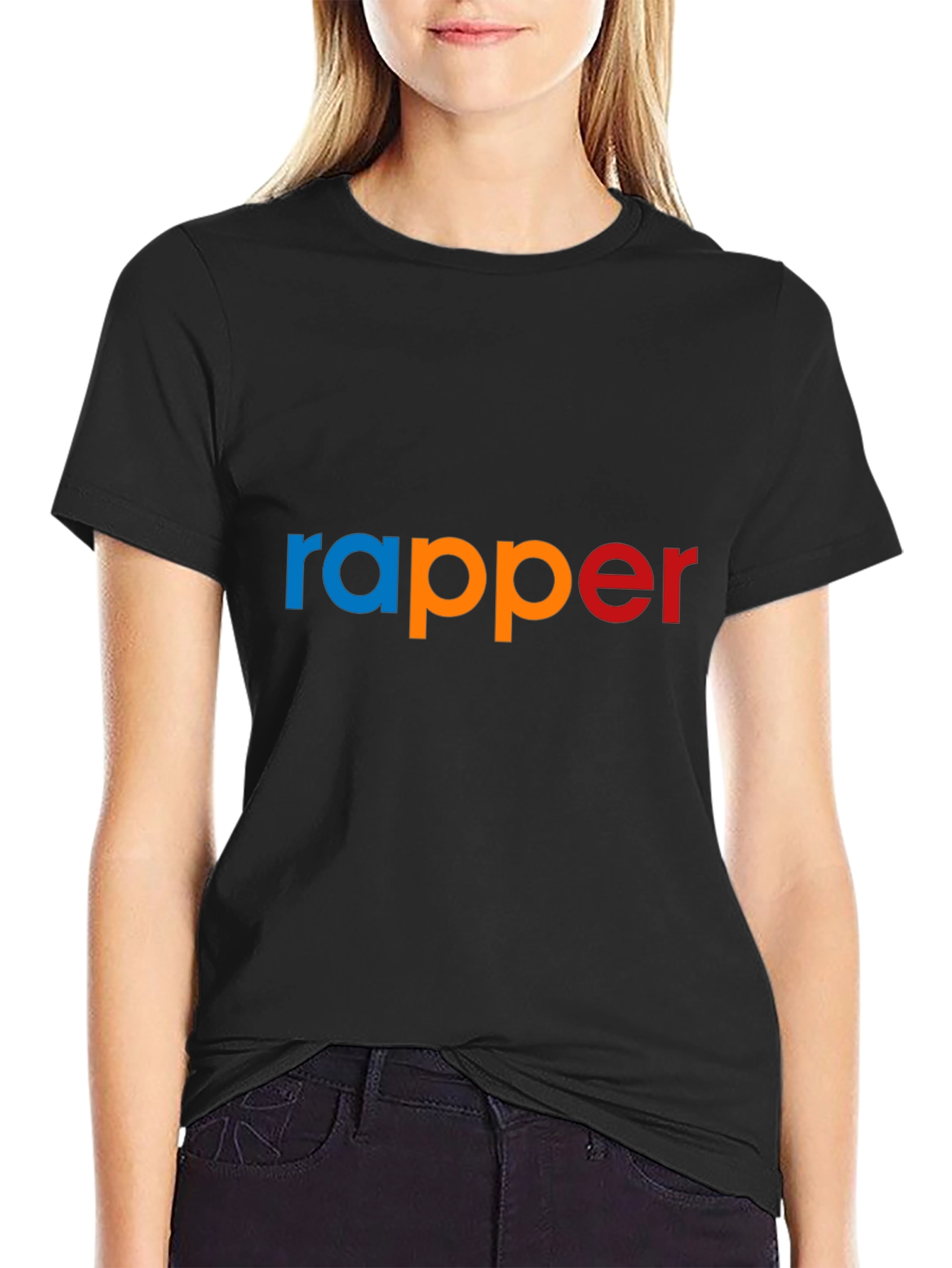 Rapper Graphic Print T-Shirt - Stylish Crew Neck Tee