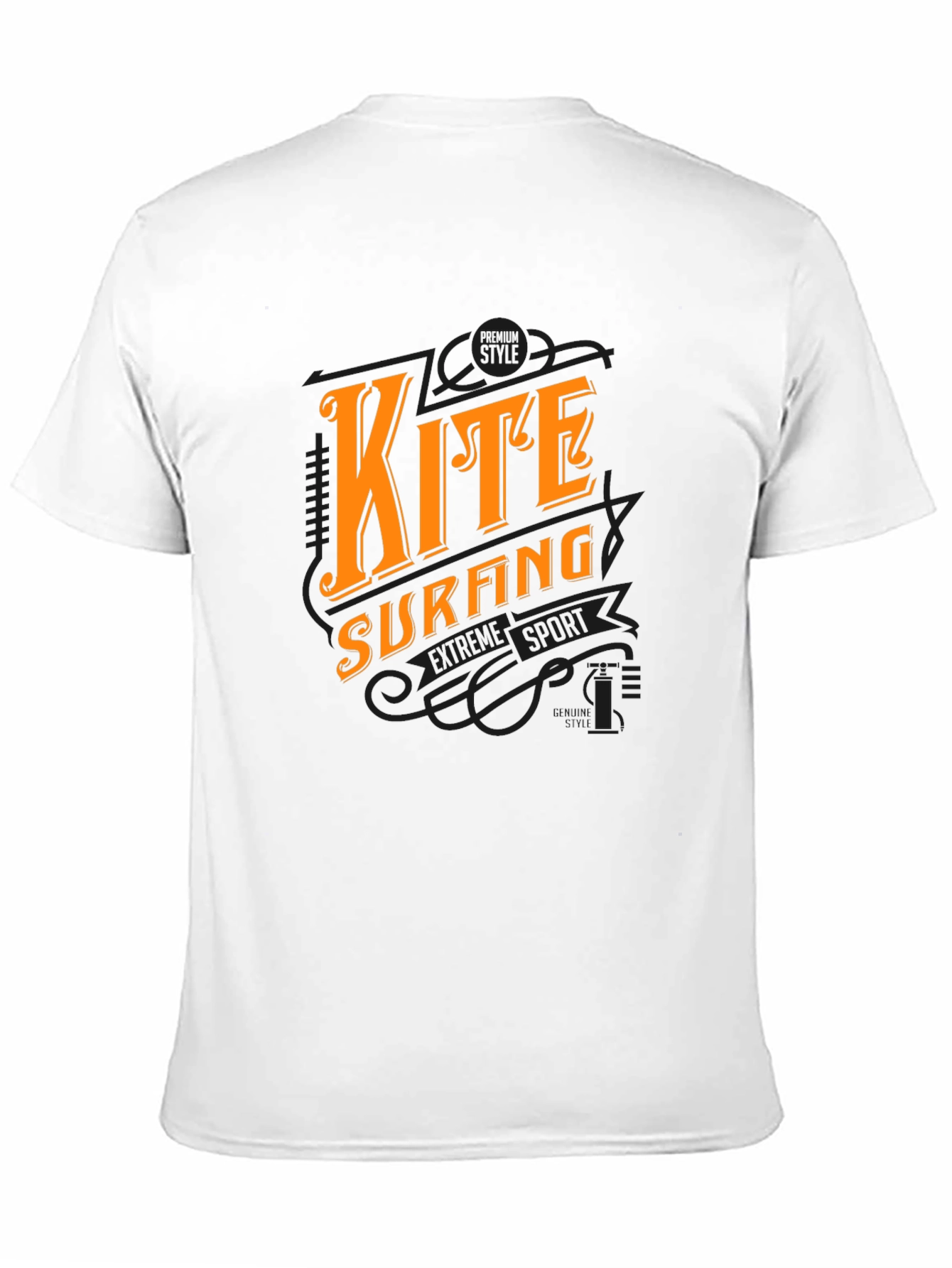 Kite Surfing Graphic Black T-Shirt