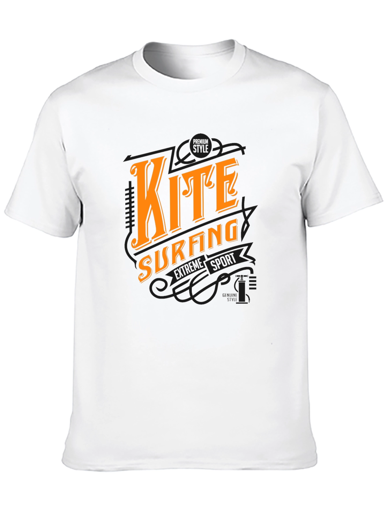 Kite Surfing Graphic Black T-Shirt