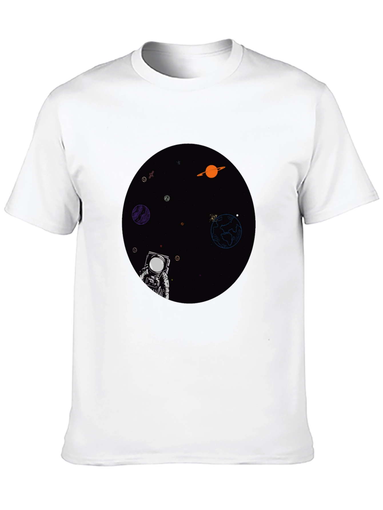Astronaut in Space Graphic T-Shirt - Black