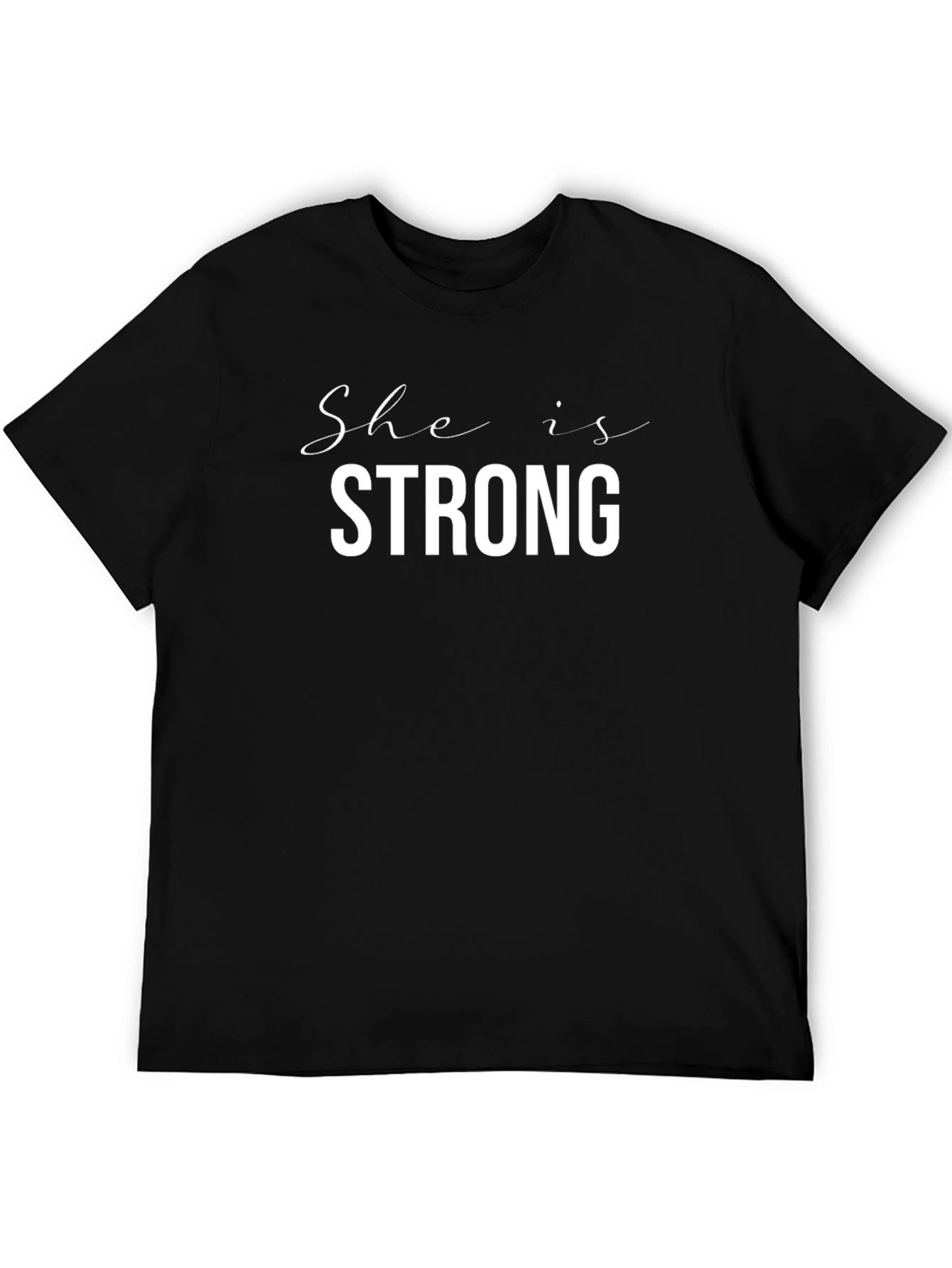 She is Strong Black Graphic Tee