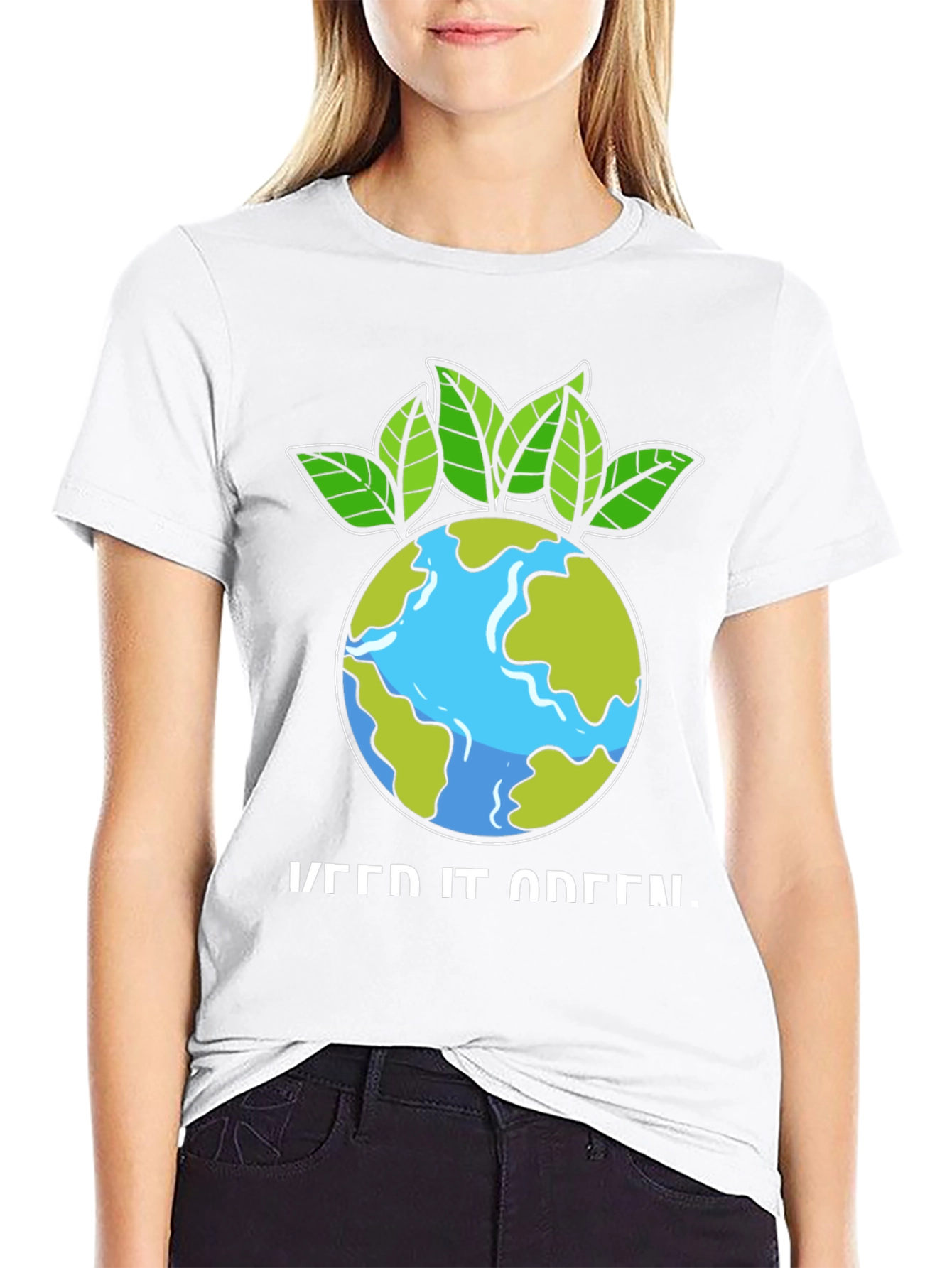 Eco-Friendly Keep It Green Earth Graphic T-Shirt