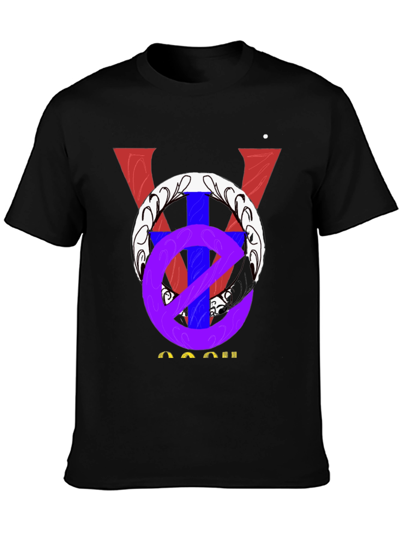 Unique Graphic Print Black Cotton T-Shirt