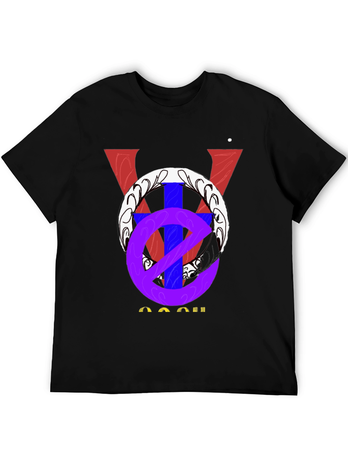 Unique Graphic Print Black Cotton T-Shirt