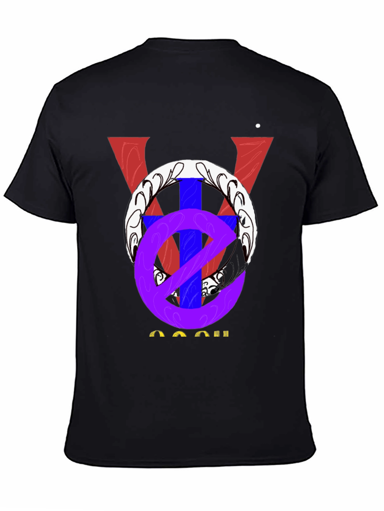 Unique Graphic Print Black Cotton T-Shirt